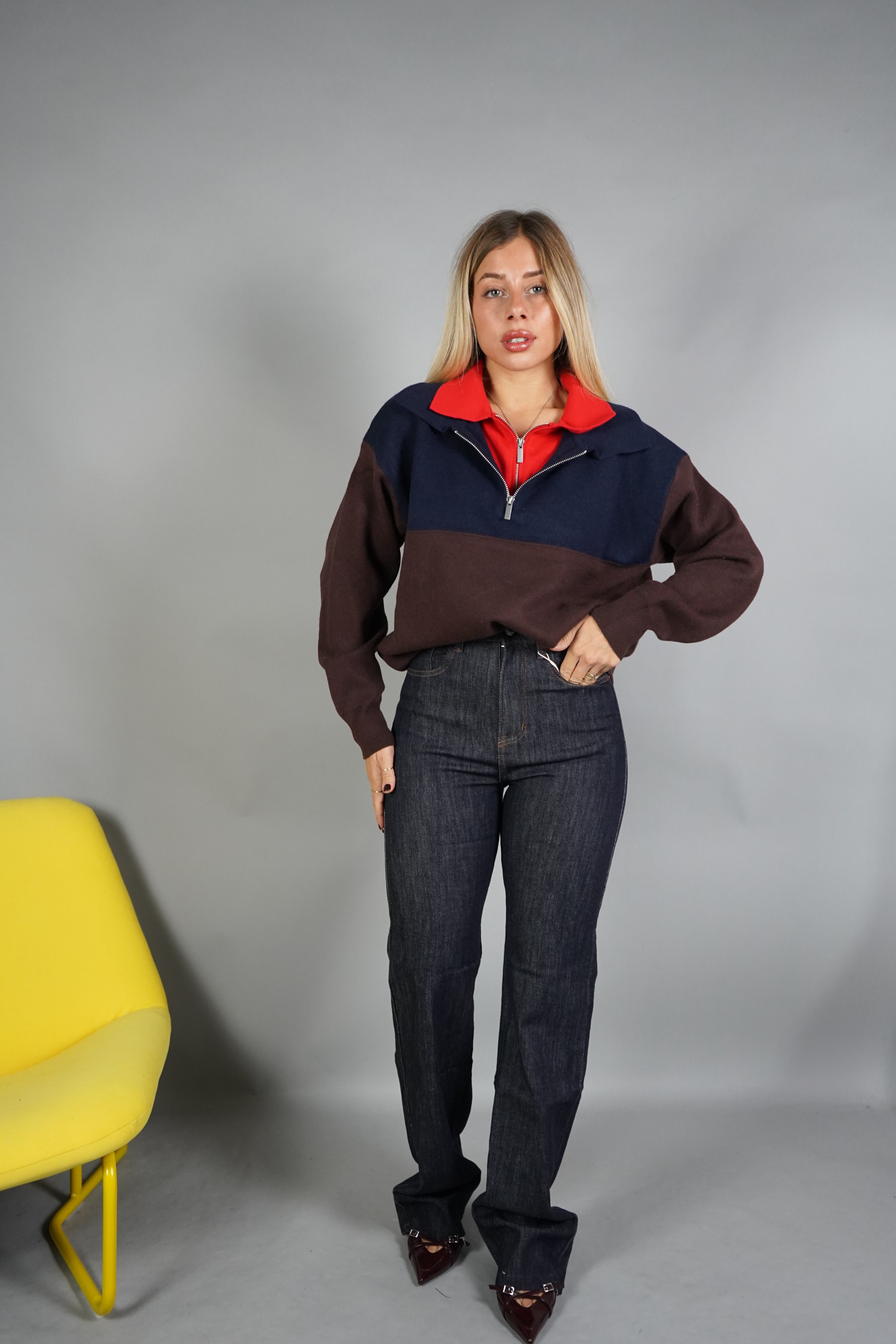 JEANS GAMBA DRITTA BLU SCURO