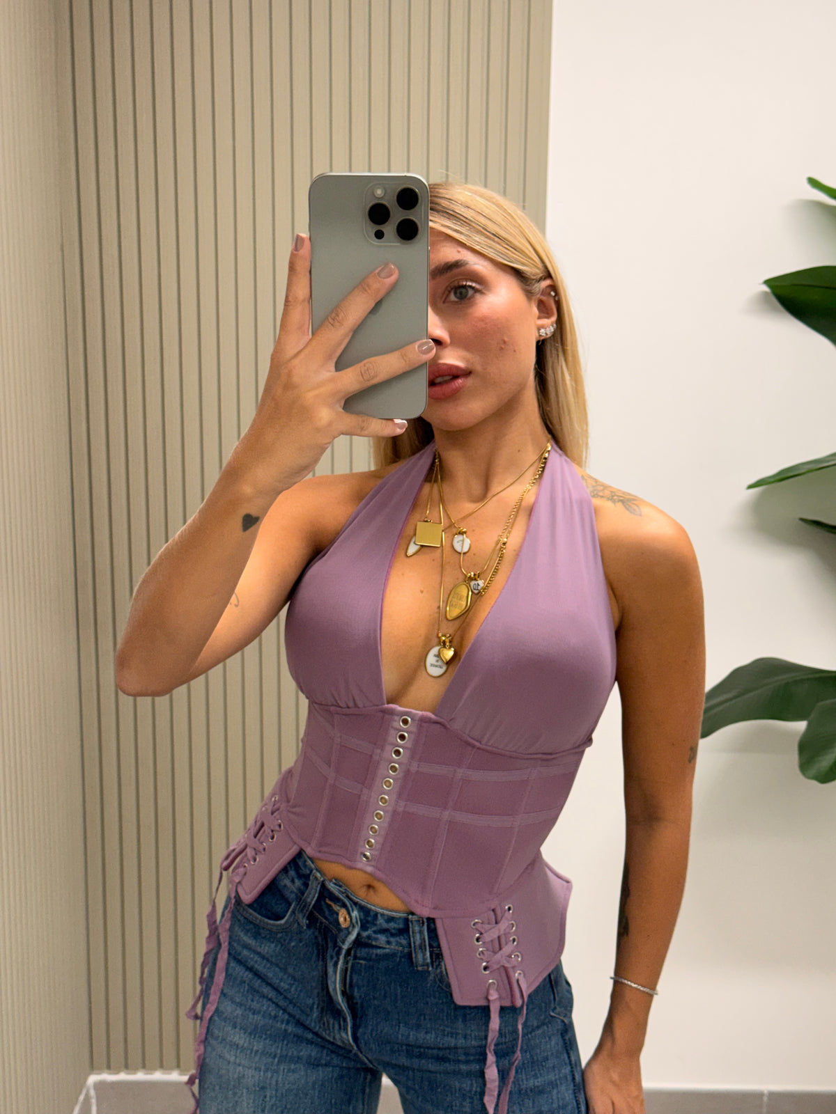 TOP BRIGIDA LILLA