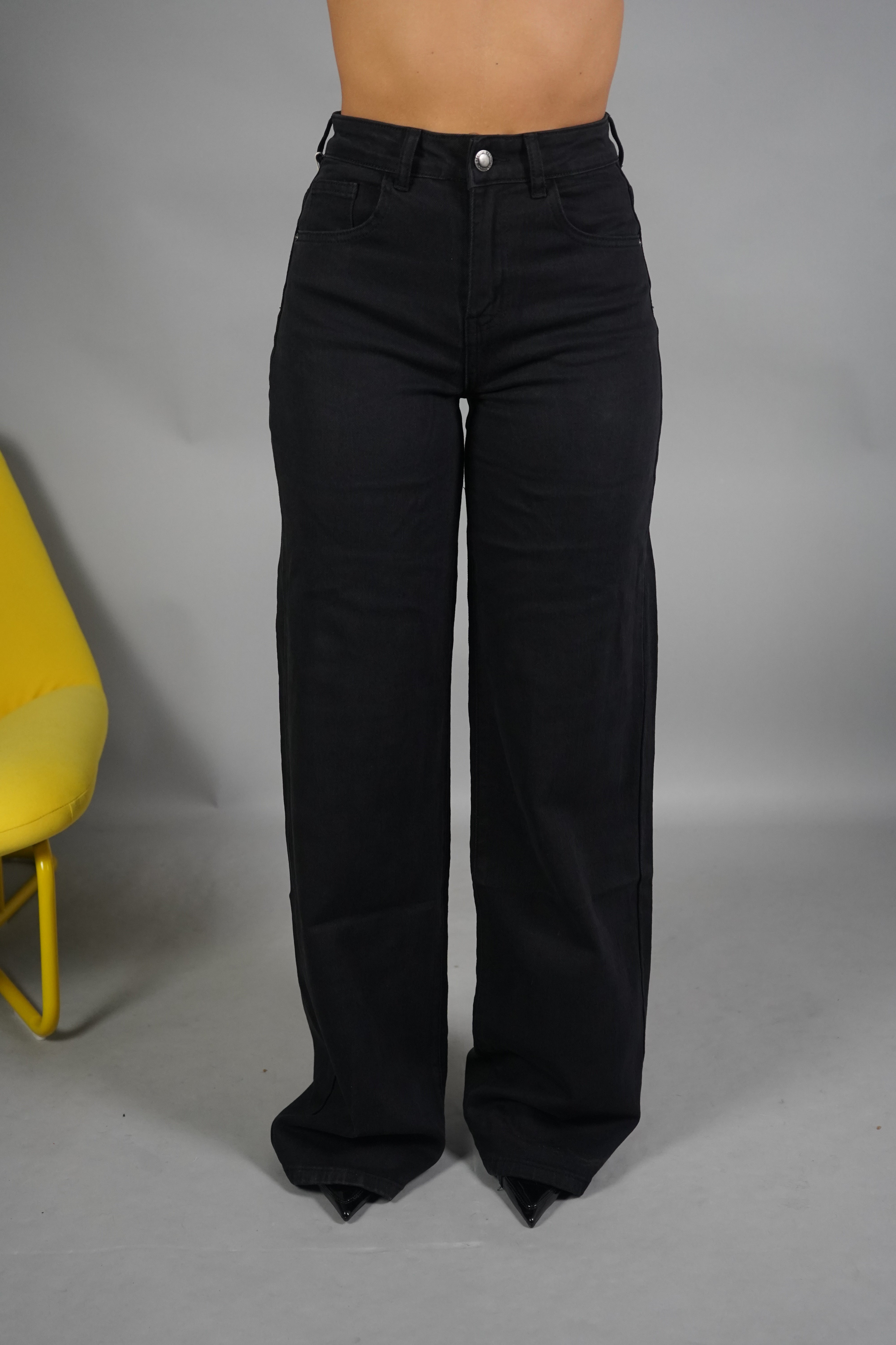 JEANS PALAZZO PUSH UP NERO