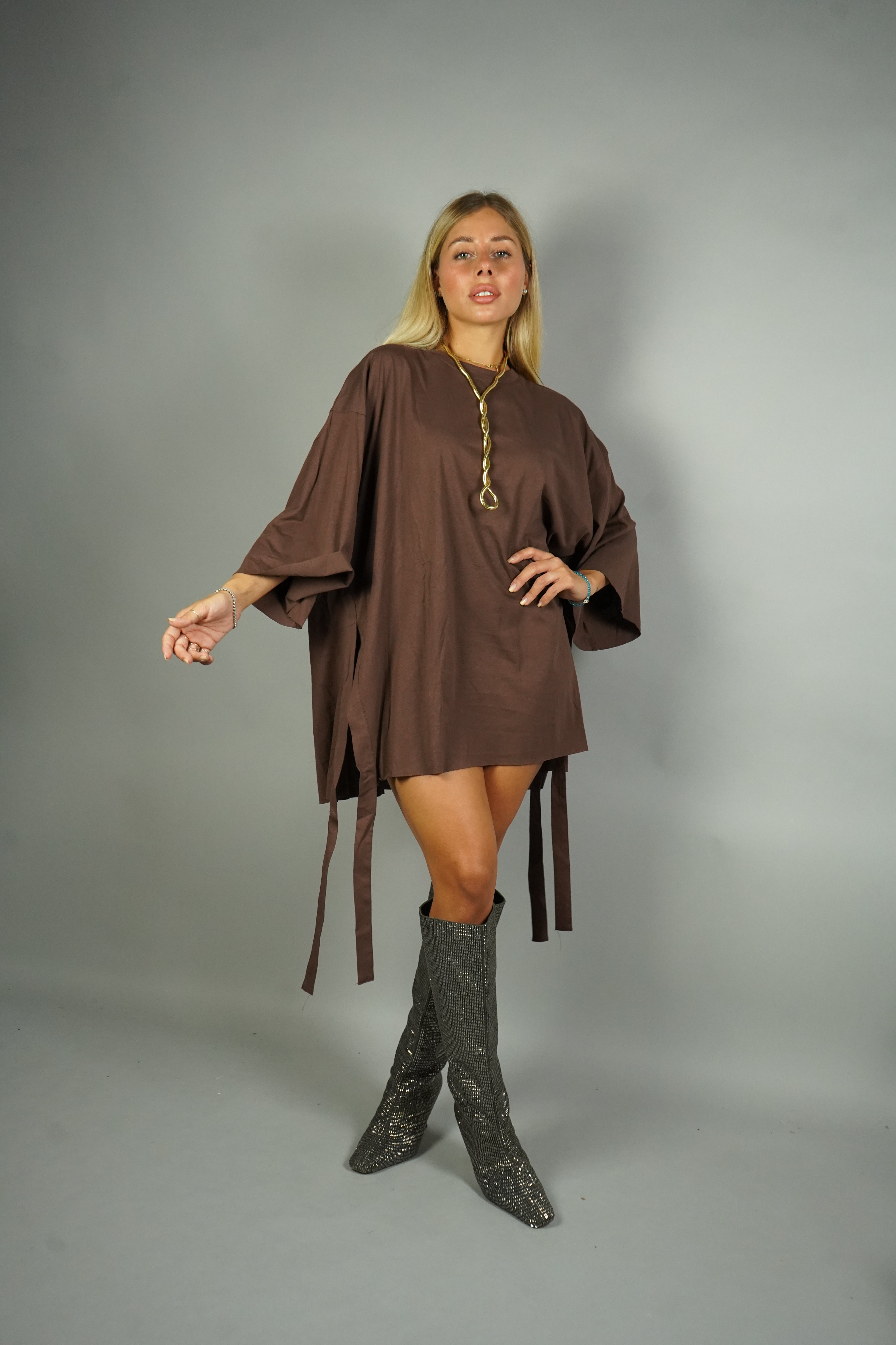 MAXI T-SHIRT MARIKA MARRONE