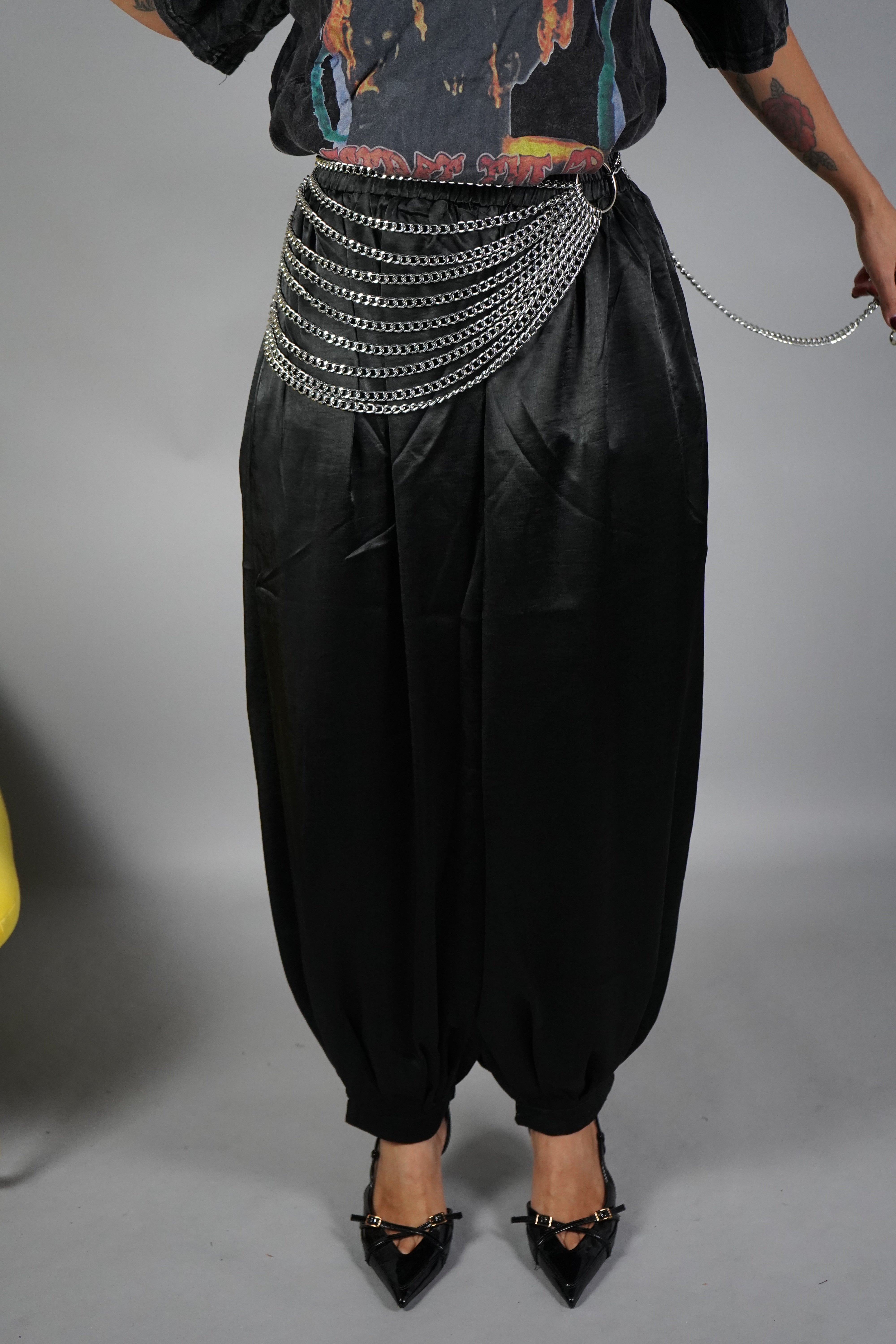 PANTALONE RASO BALLON NERO