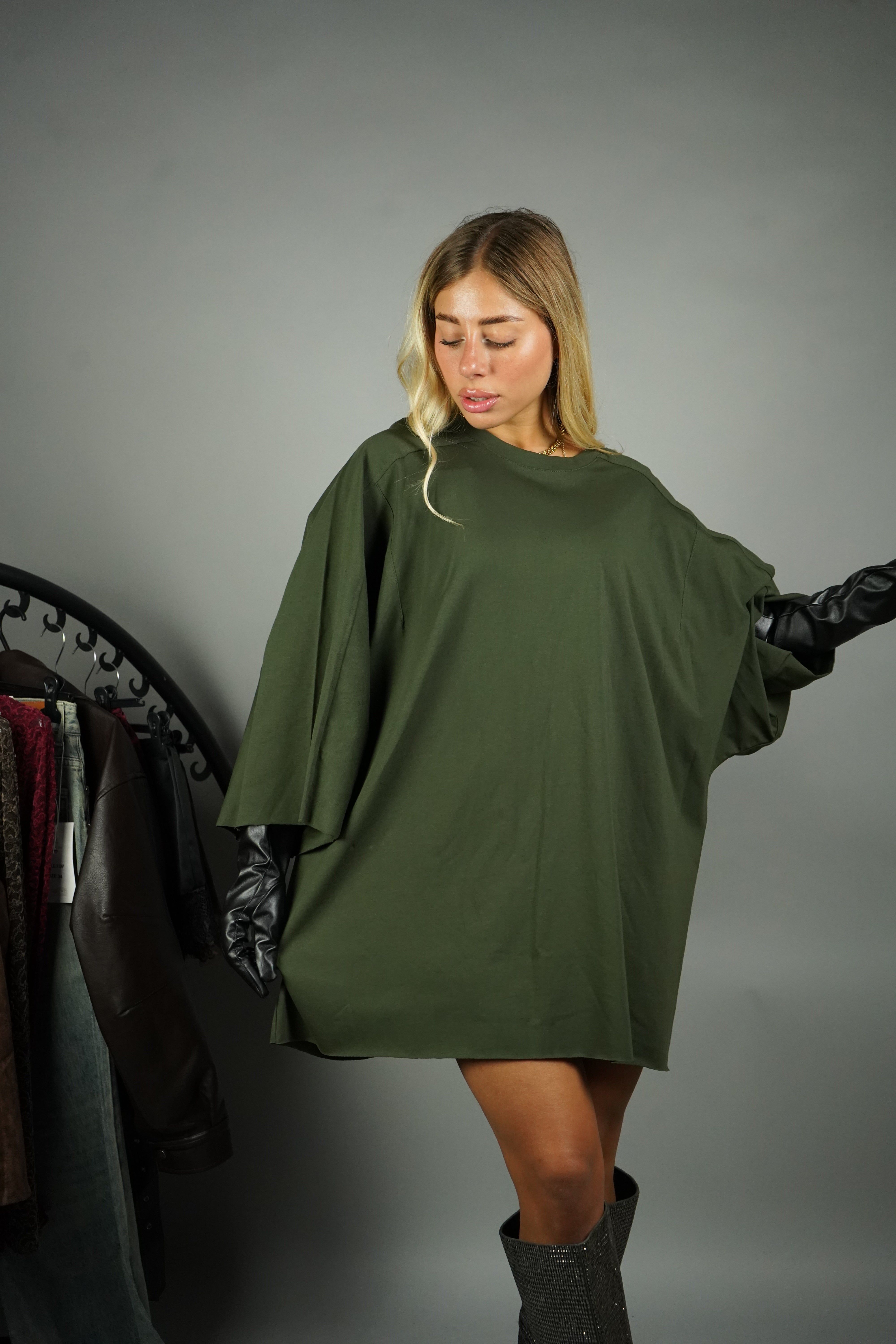 MAXI T-SHIRT WEST VERDE MILITARE