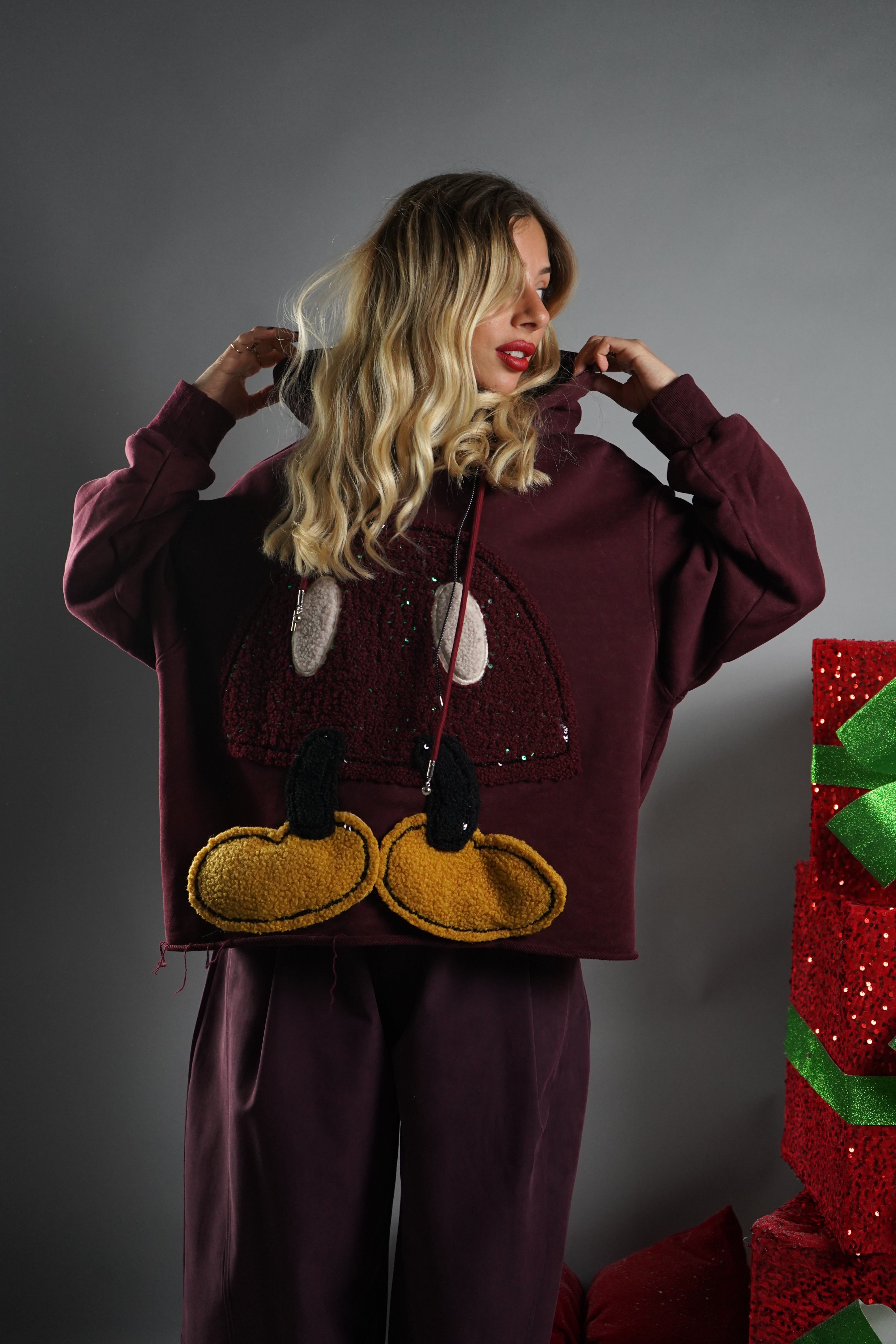 FELPA TOPOLINO LUX BORDEAUX