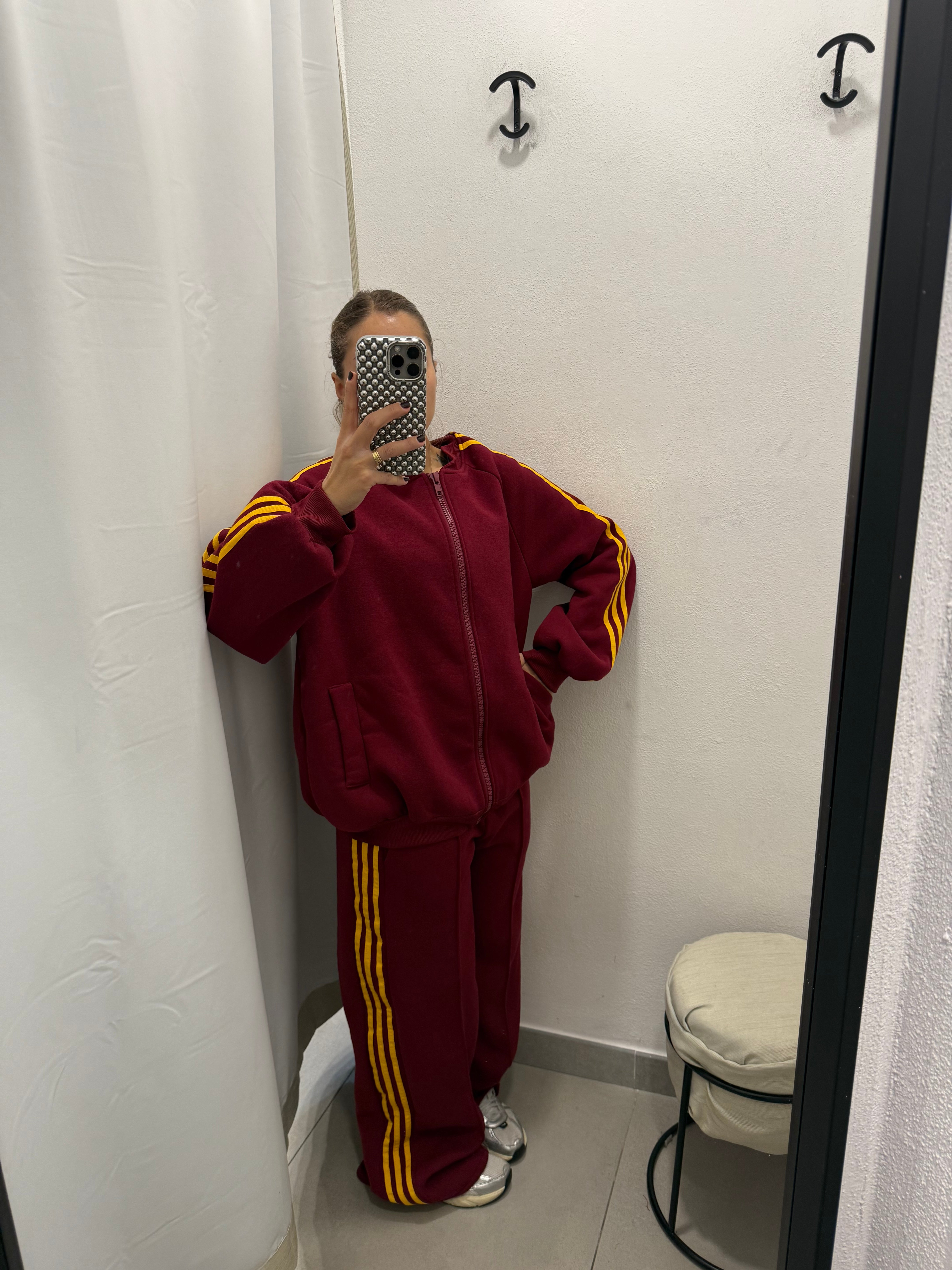 TUTA STRISCE BORDEAUX