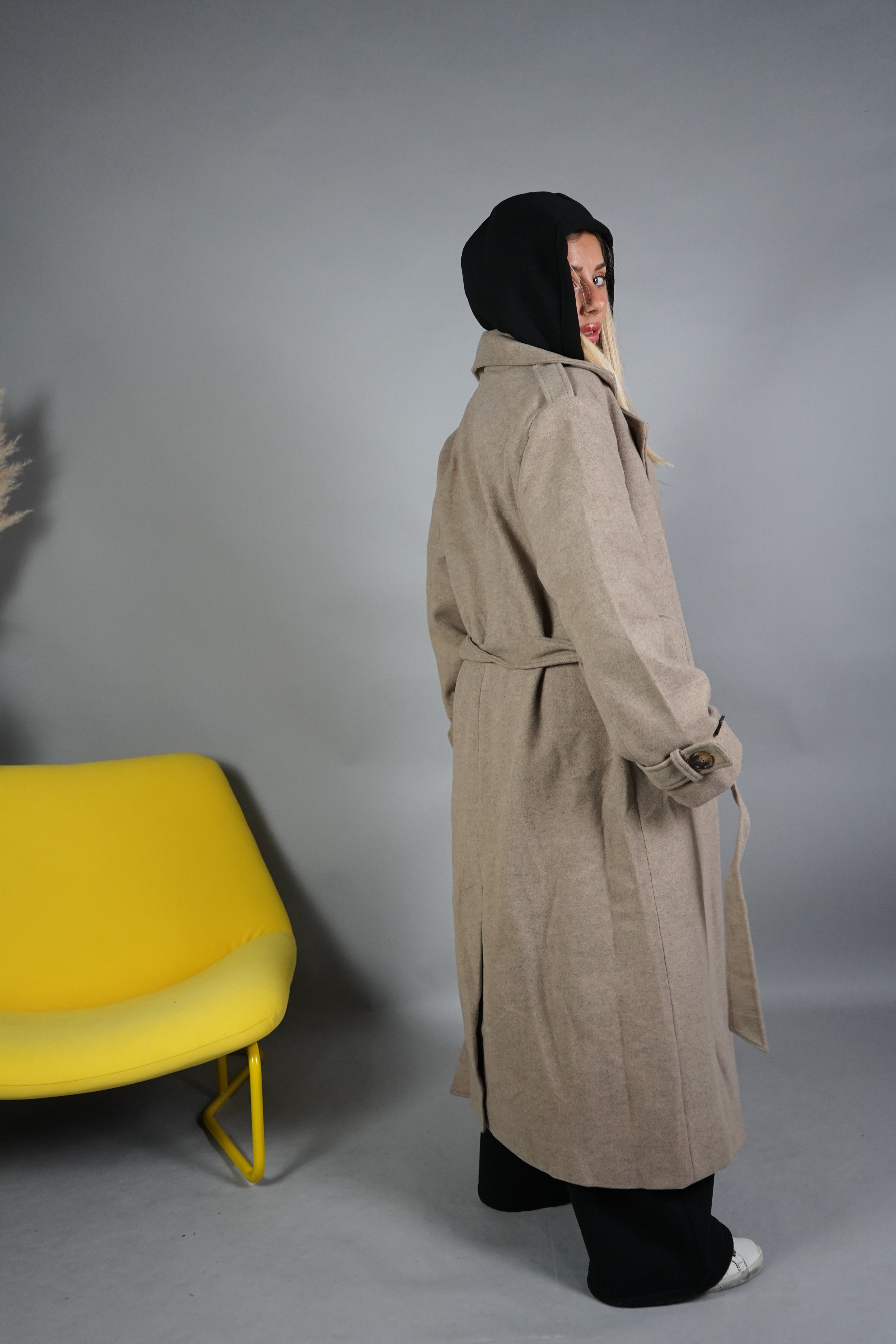 CAPPOTTO CINTURA CAMMELLO