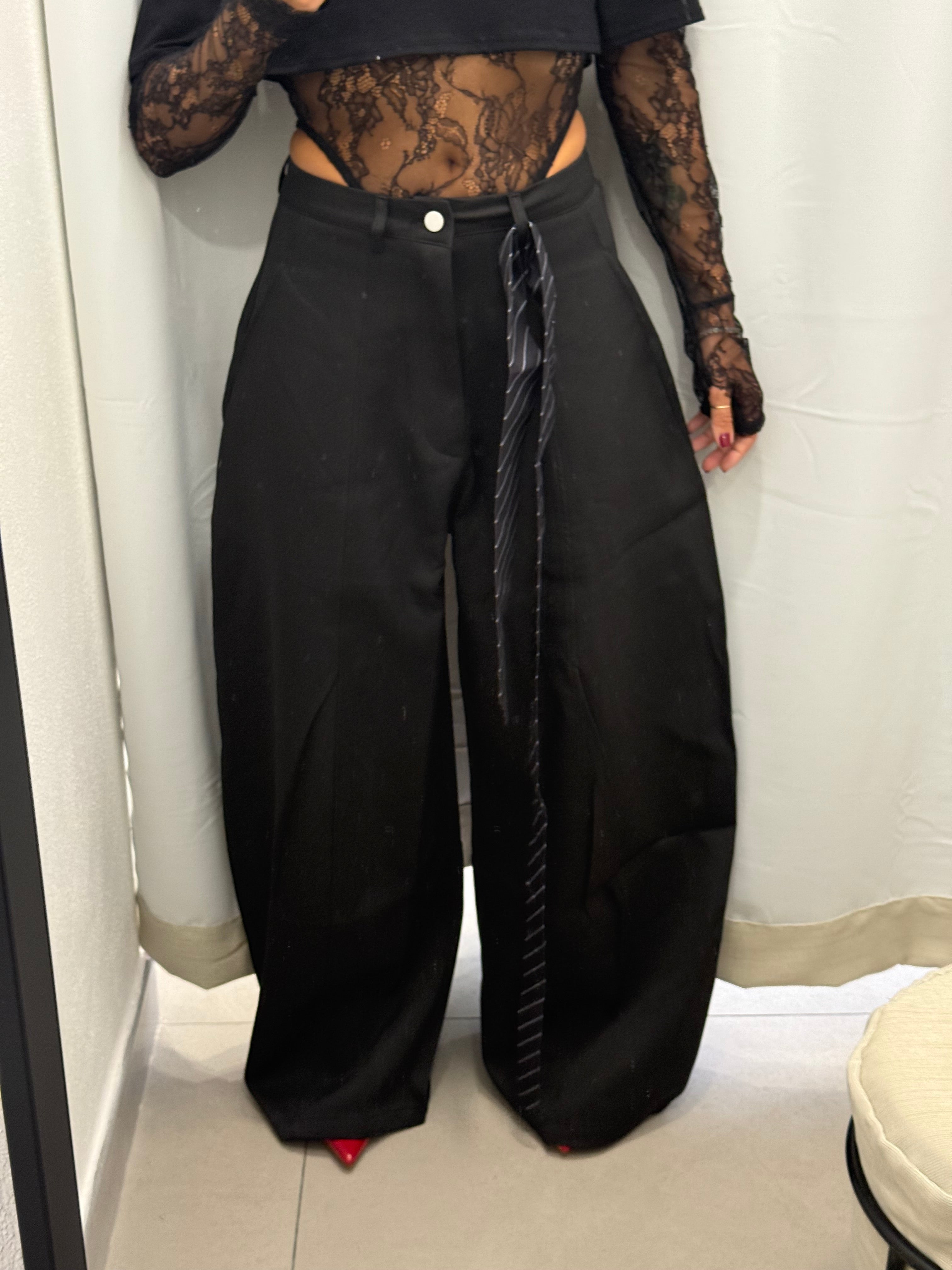 PANTALONE BALLON CRAVATTA NERO