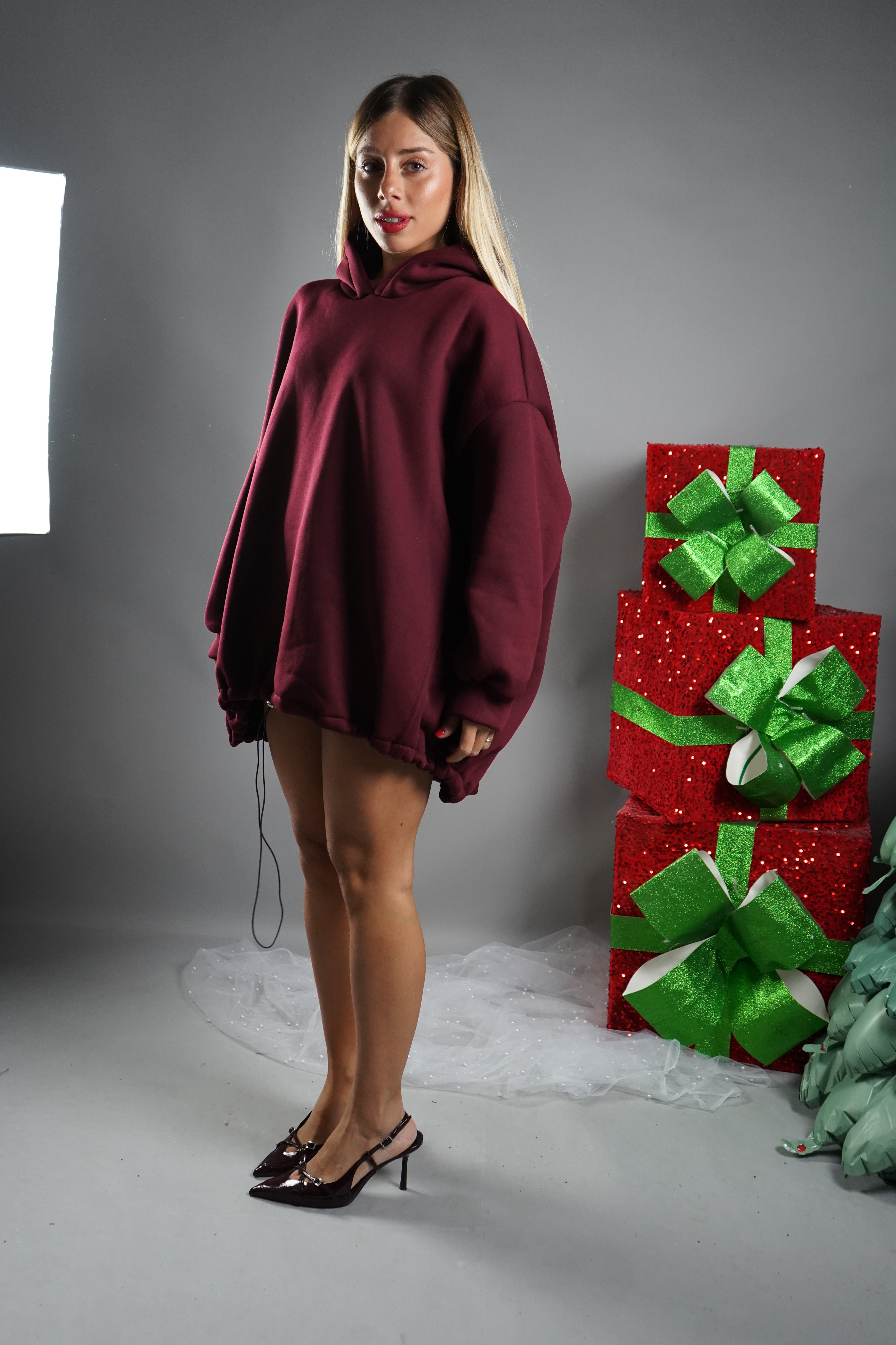 FELPA DRESS BORDEAUX