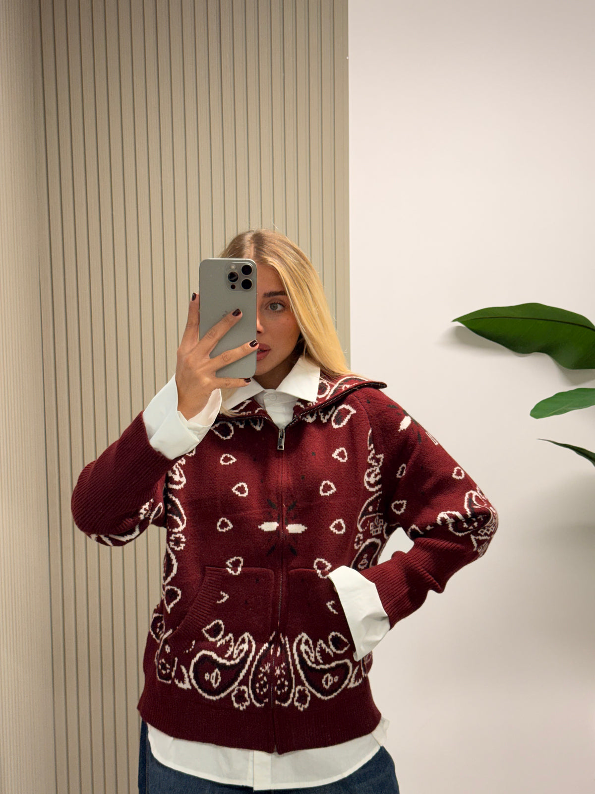 CARDIGAN GINEVRA BORDEAUX