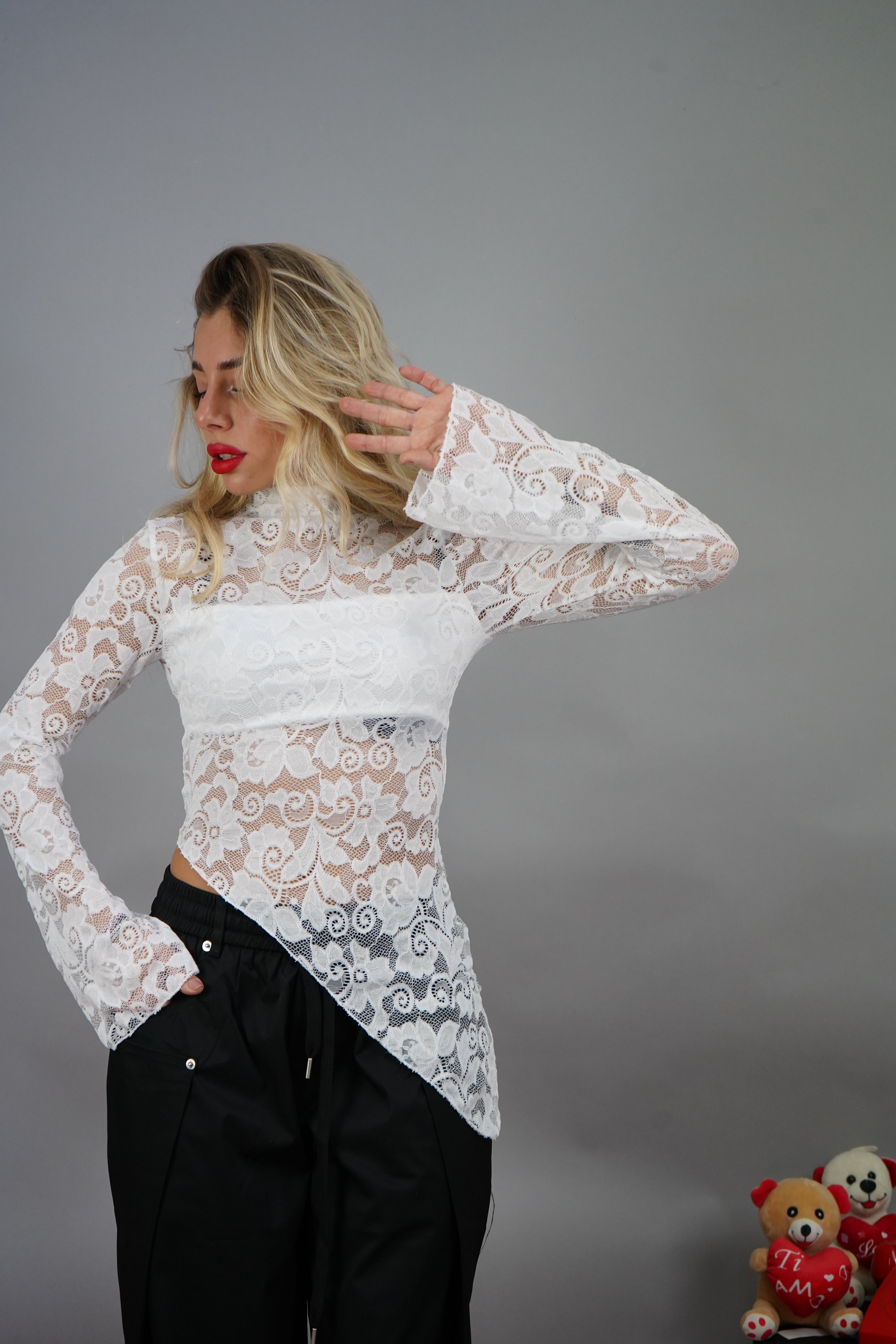 TOP PIZZO ASIMMETRICO BIANCO
