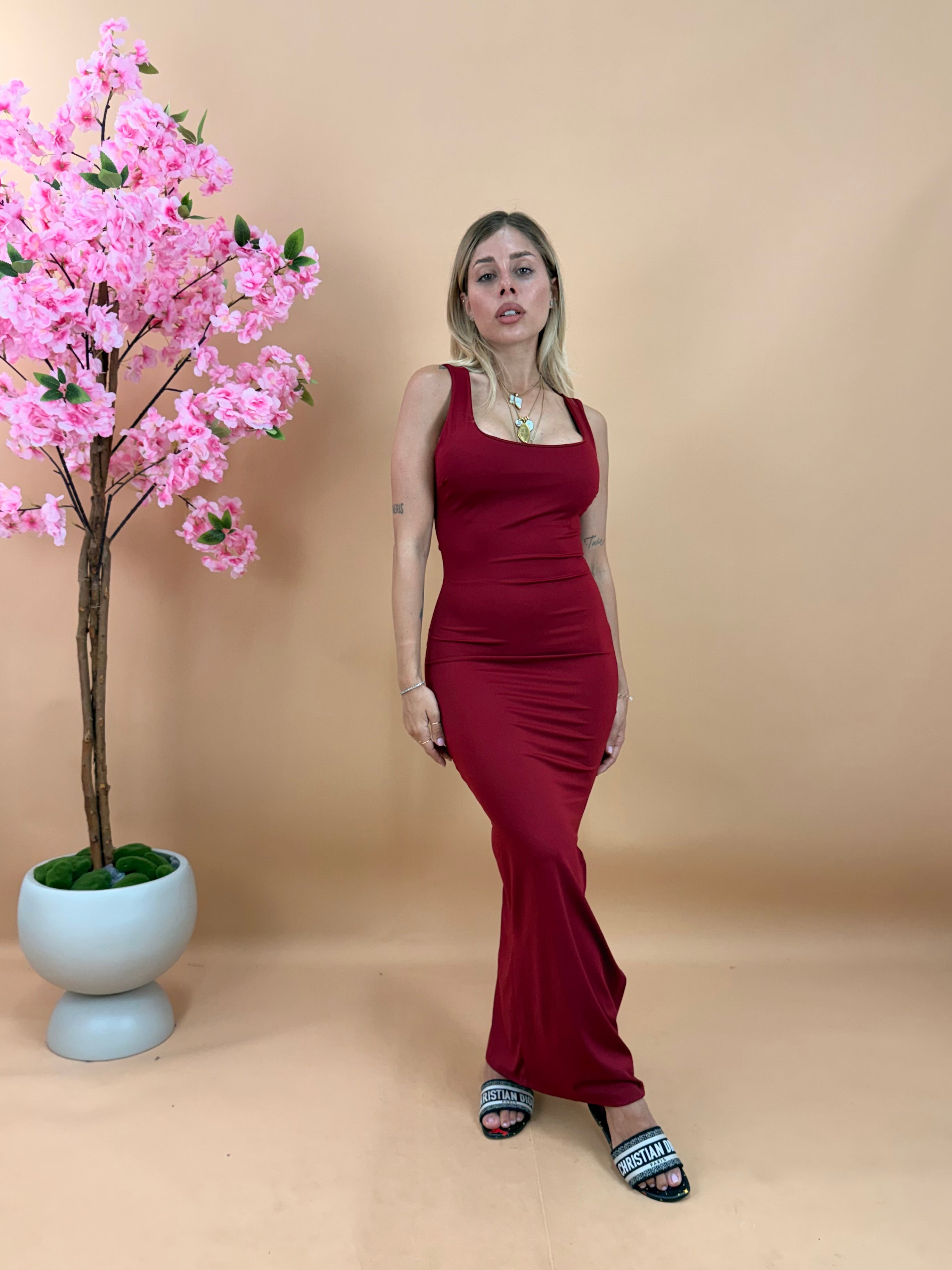 LONG DRESS EVERYDAY BORDEAUX