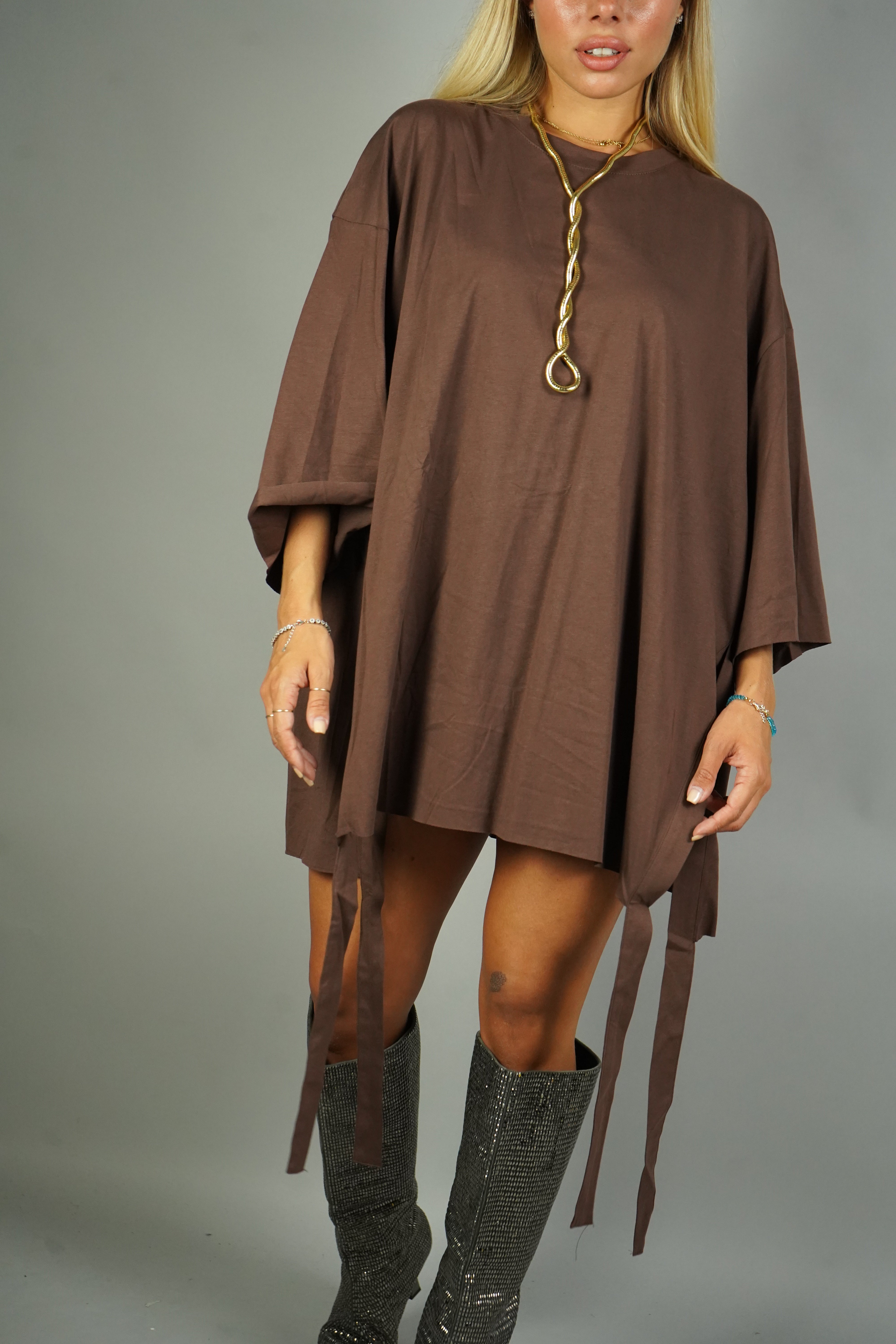 MAXI T-SHIRT MARIKA MARRONE