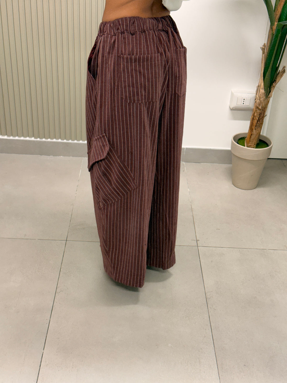 PANTALONE CARGO GESSATO BORDEAUX