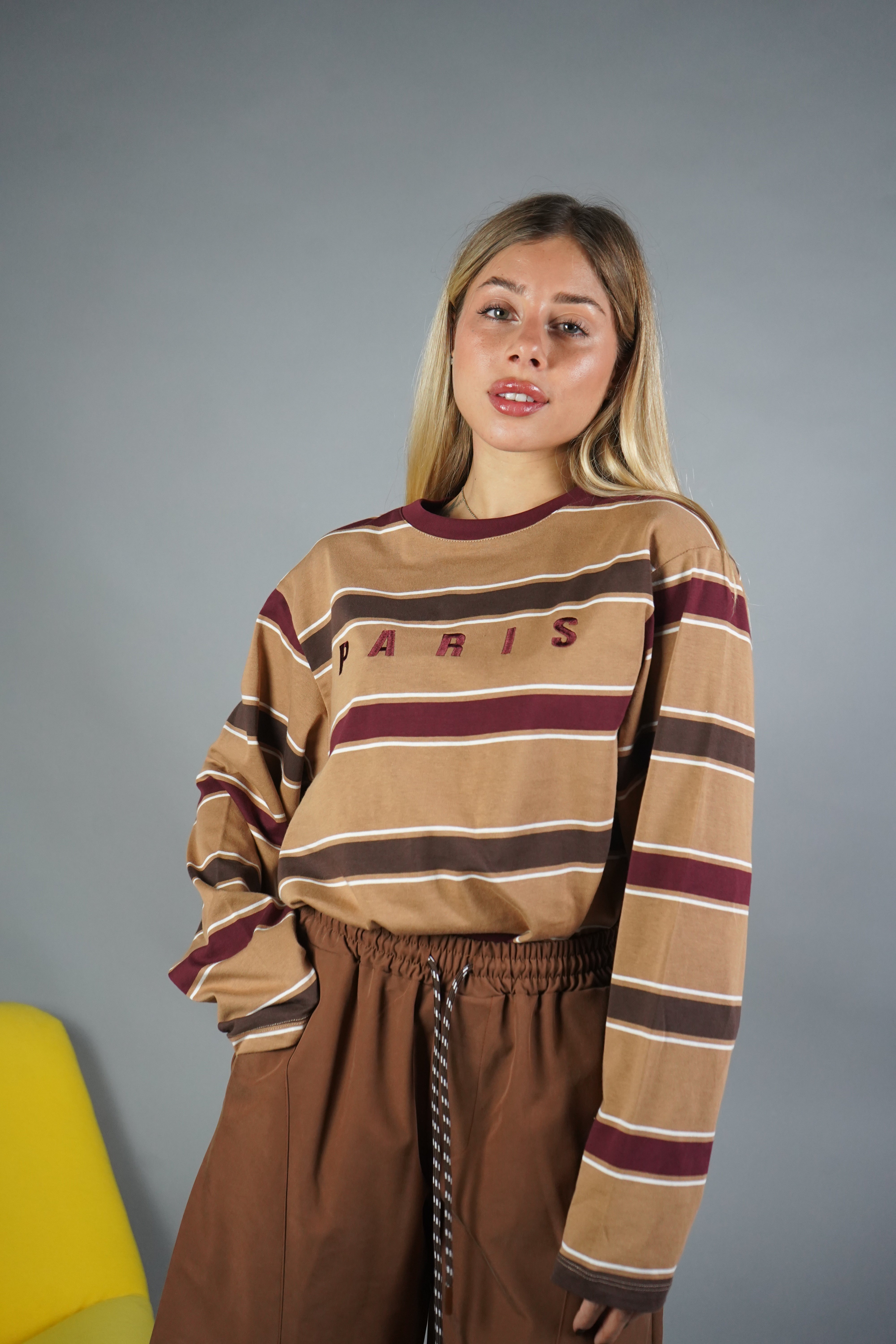 MAGLIA RIGHE “PARIS” BEIGE