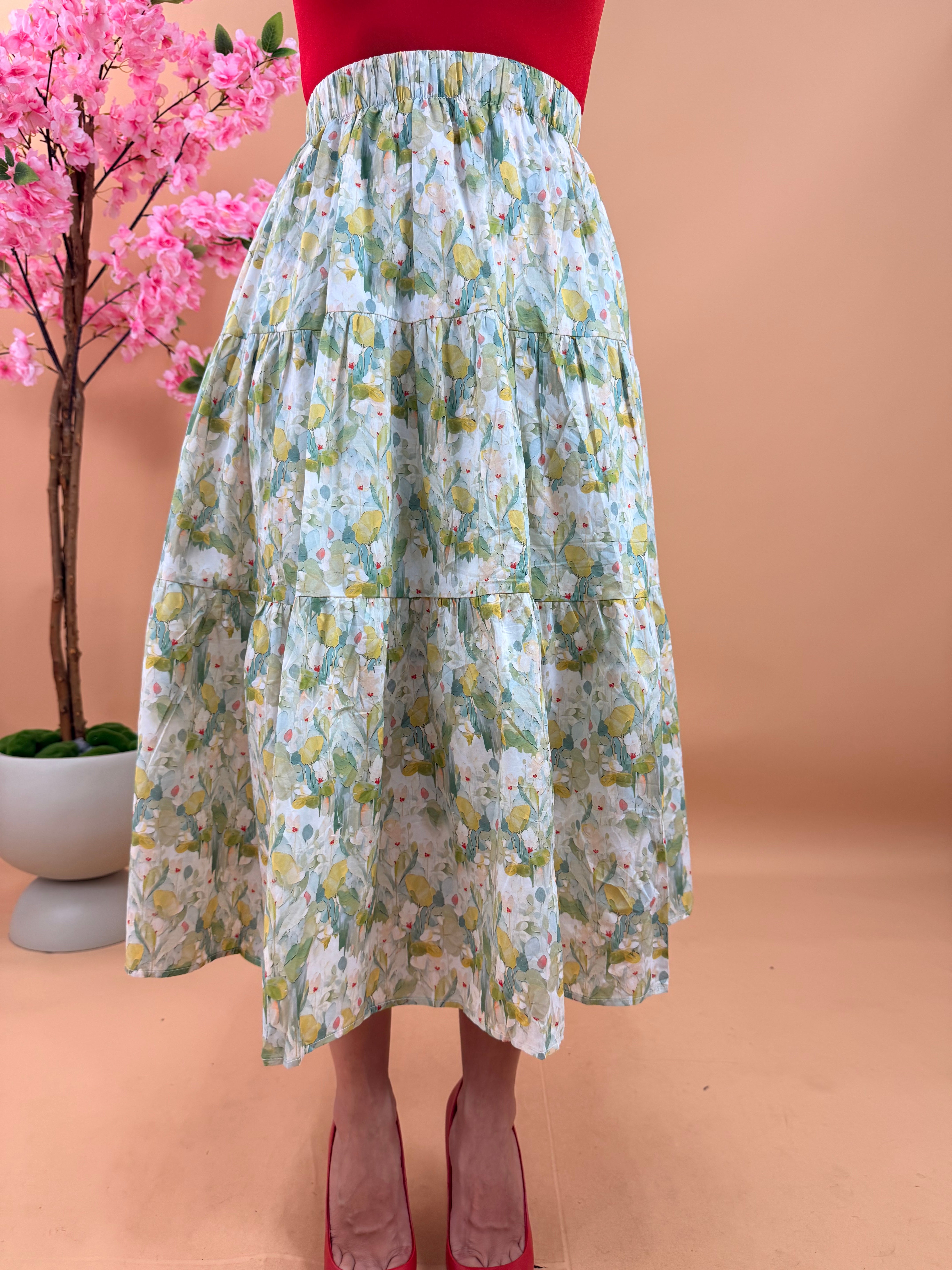 GONNA LUNGA FIORI VERDE