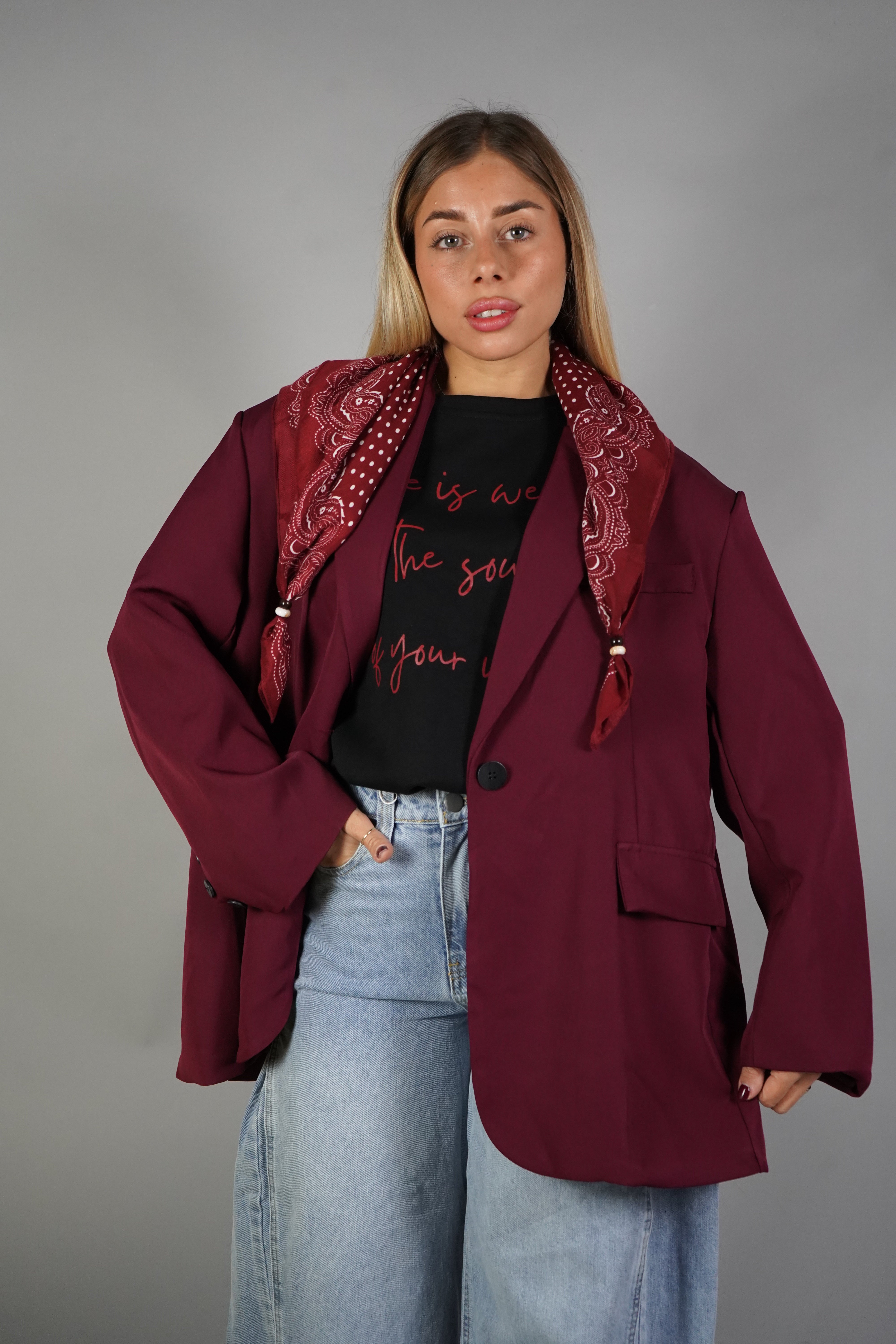 BLAZER OVERSIZE BORDEAUX