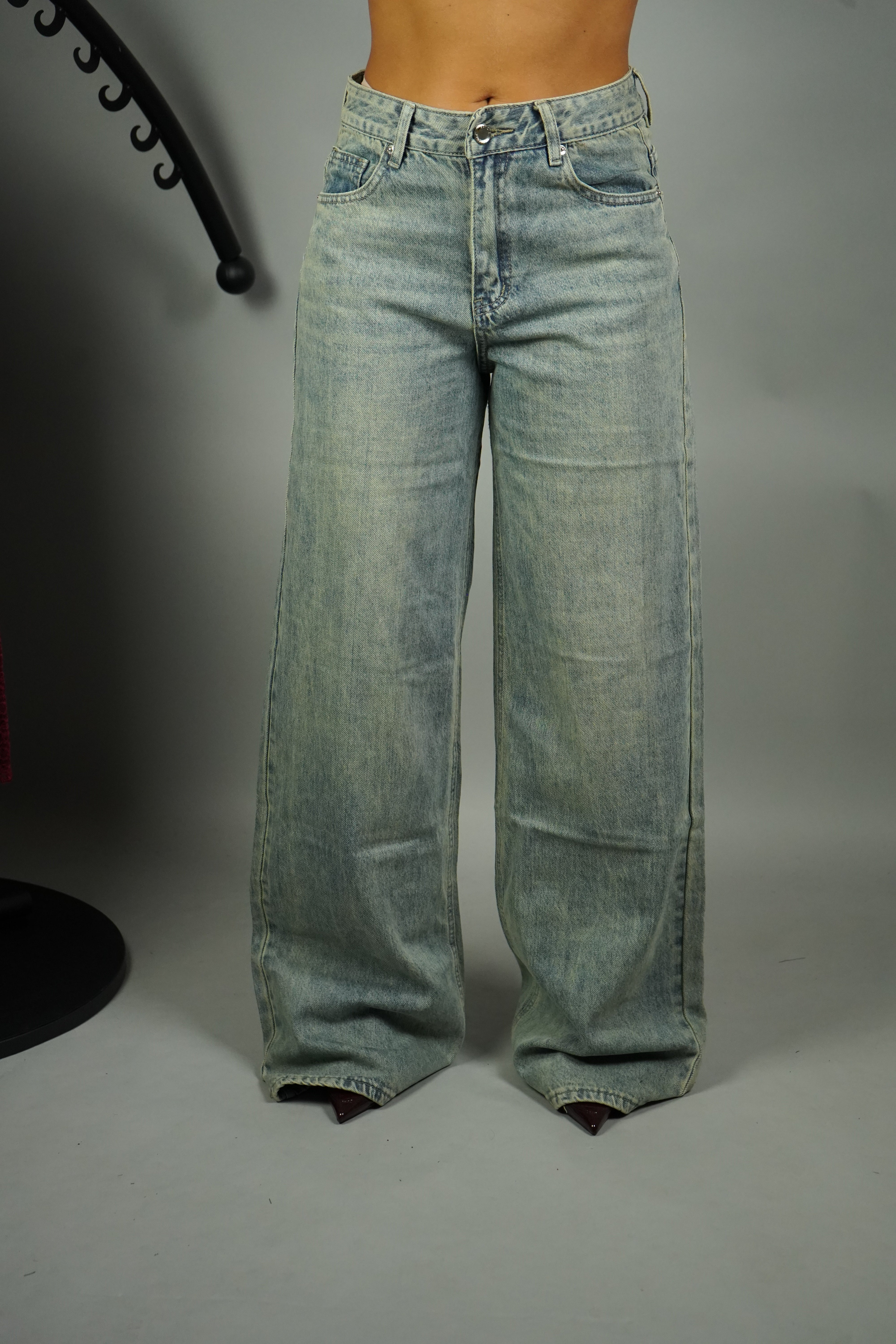 JEANS WIDE LEG SABBIA