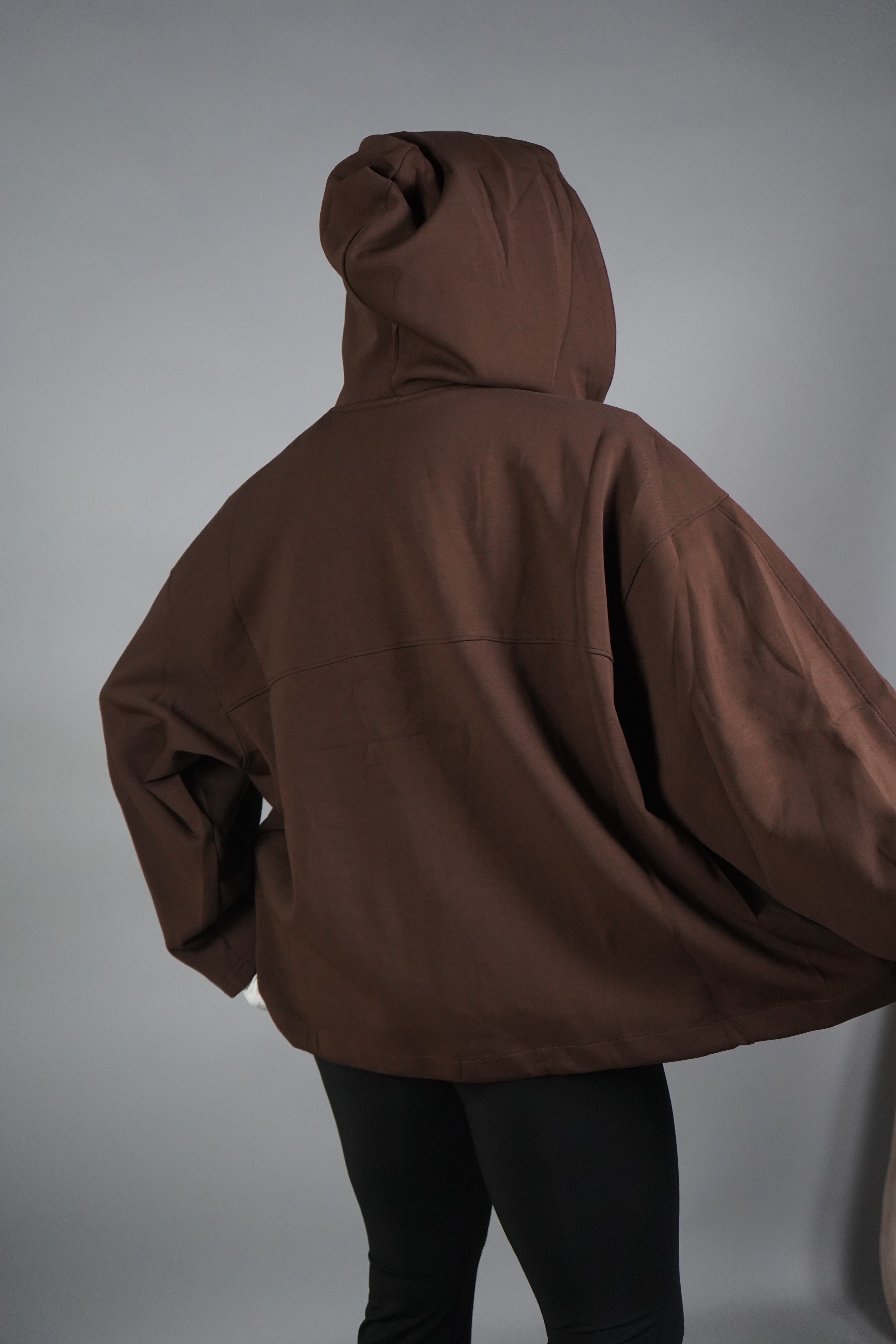 FELPA OVER ZIP MARRONE