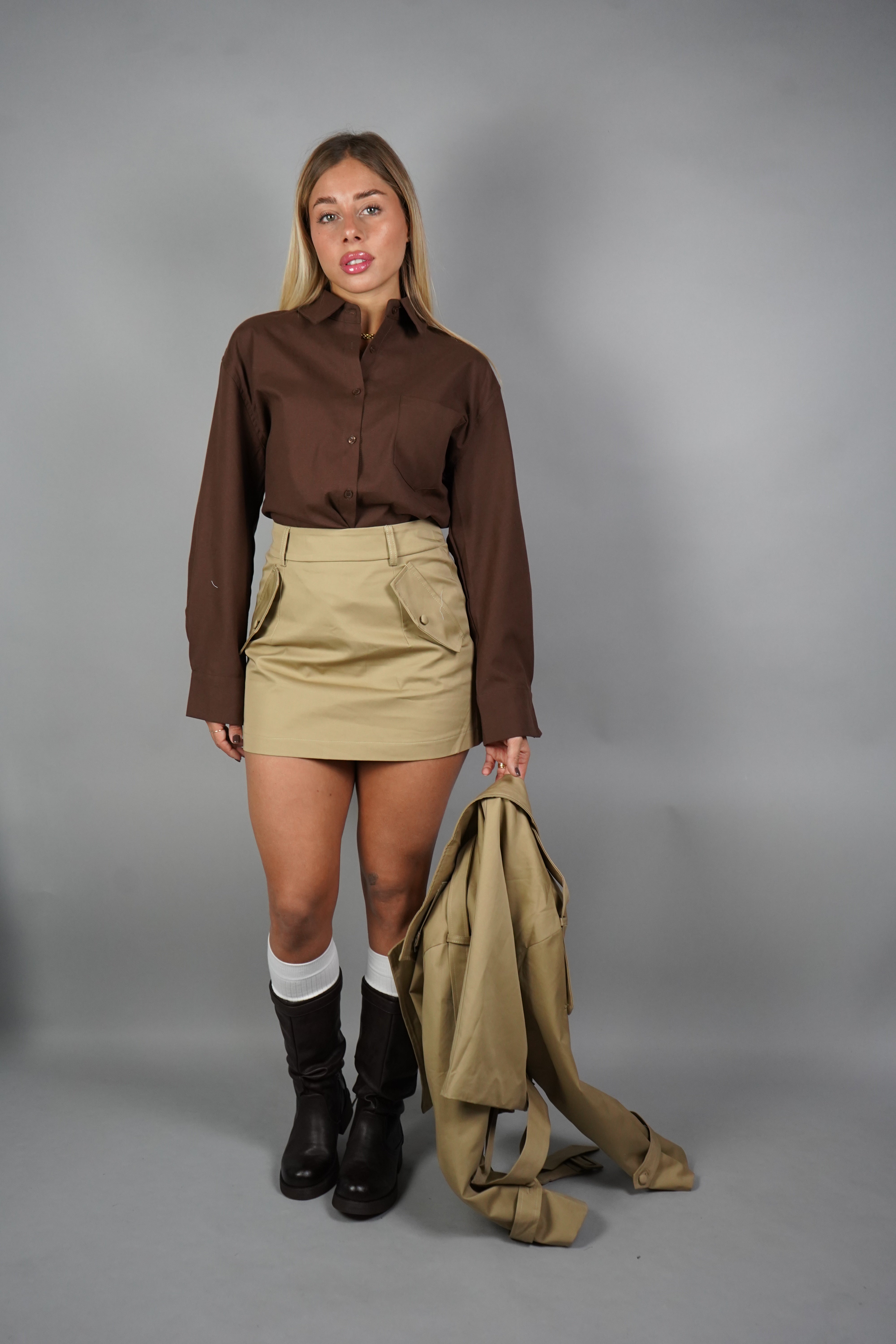 CAMICIA BASIC MARRONE