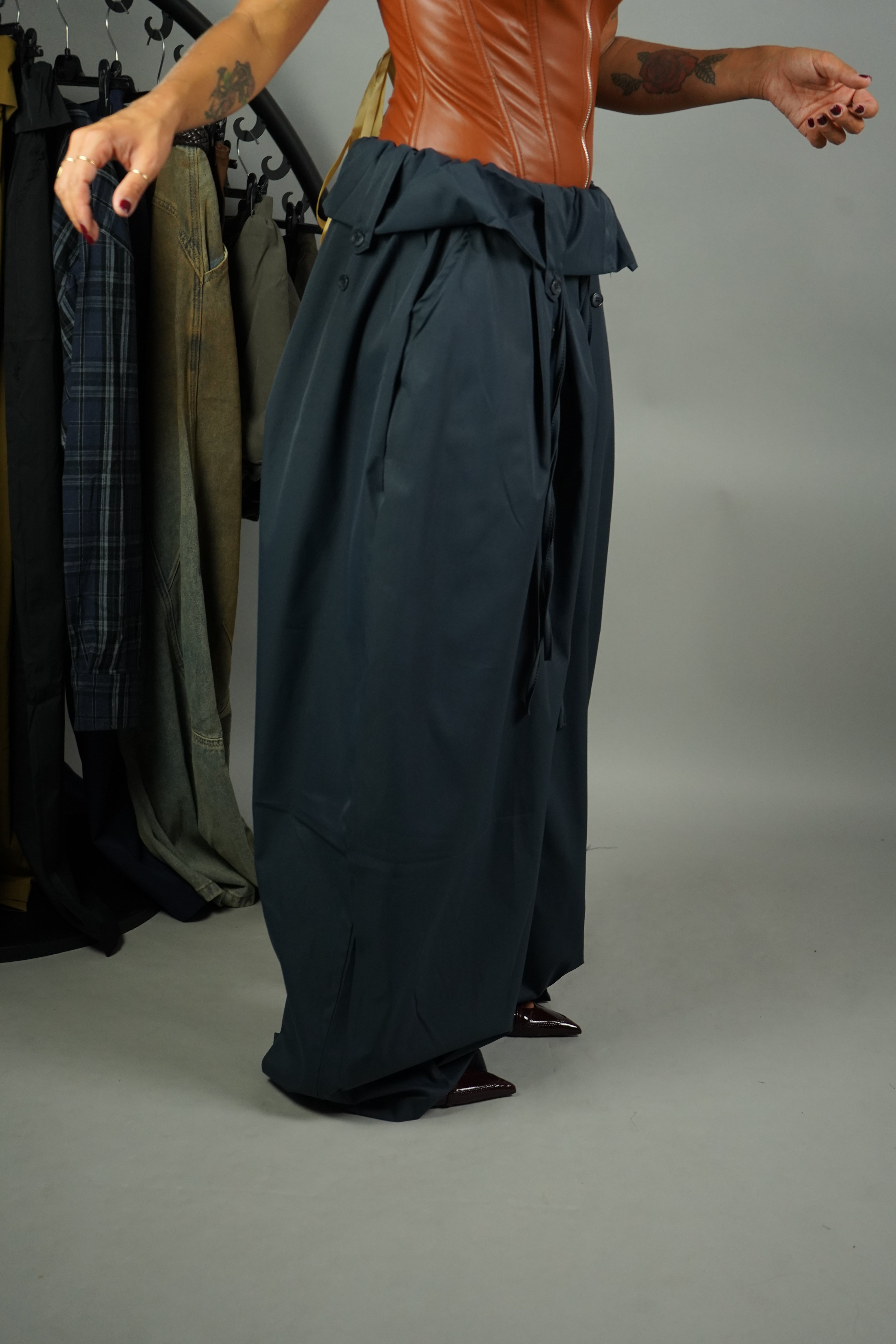 PANTALONE BALLON ARRICCIO BLU