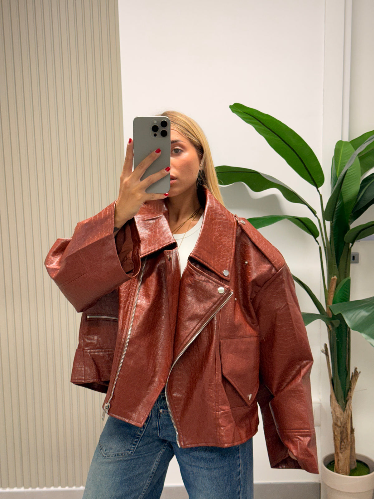 CHIODO ECOPELLE OVERSIZE COCCO COCCIO