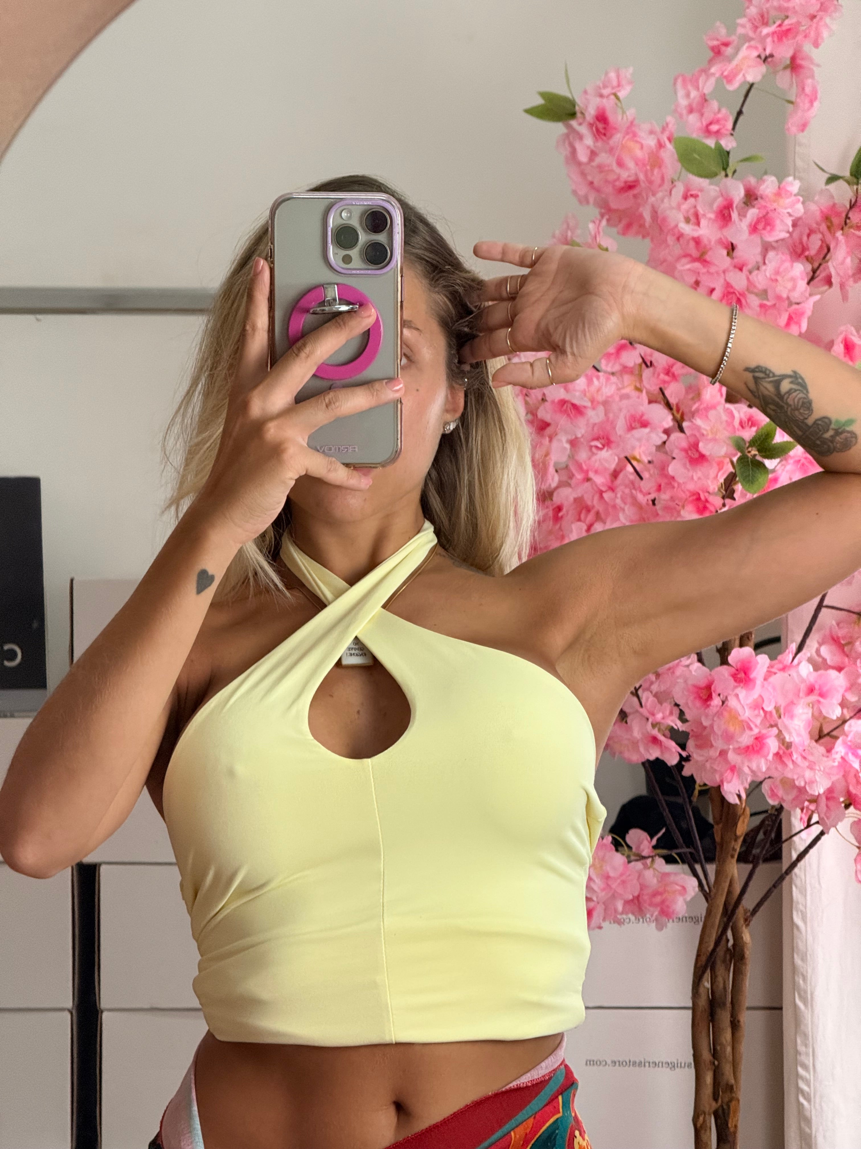 TOP INCROCIO GIALLO