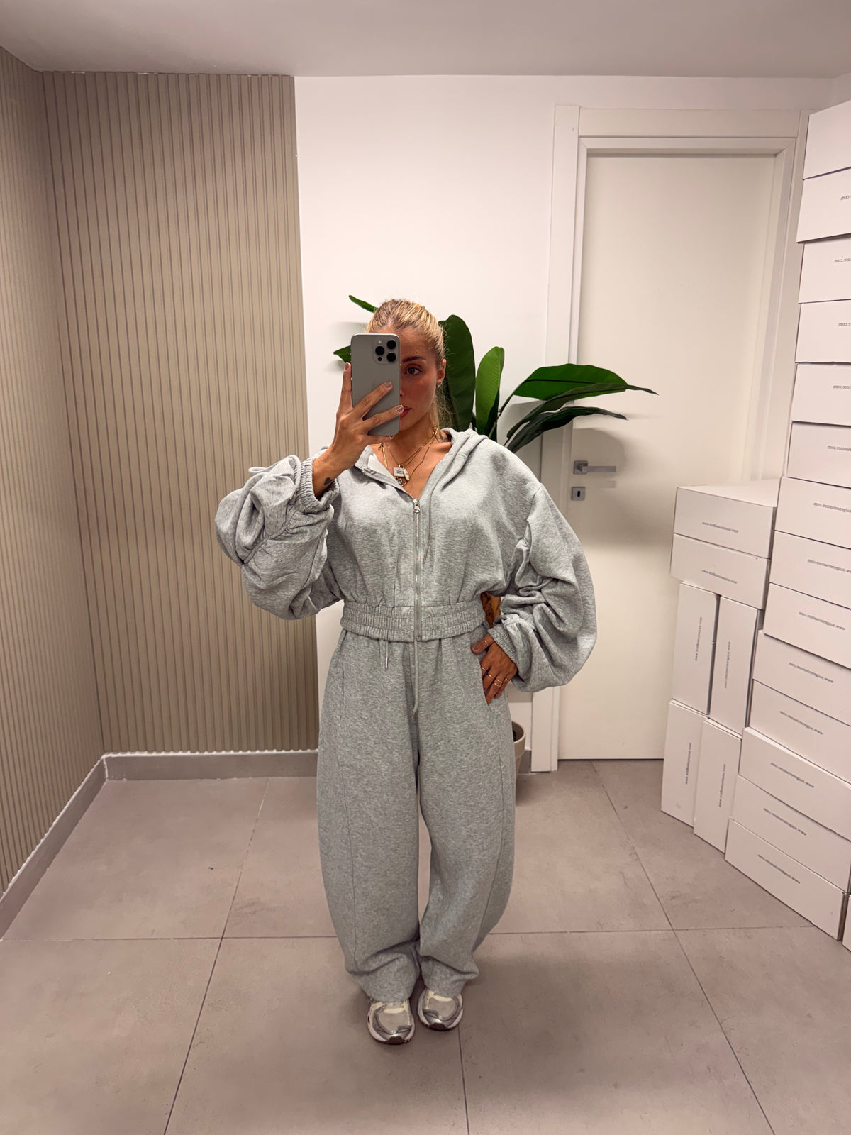 COORDINATO TUTA GRAZIA GRIGIO CHIARO