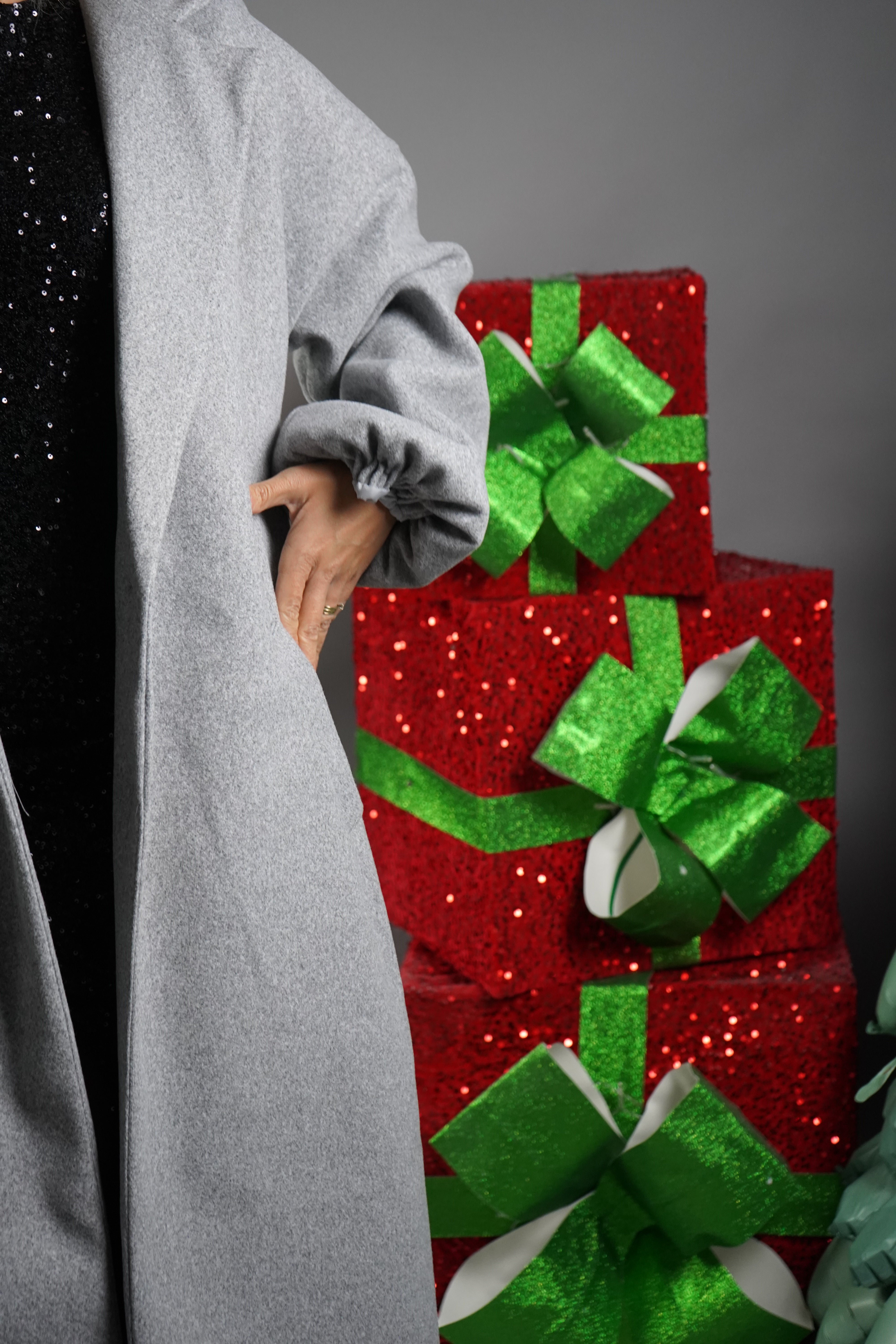 CAPPOTTO MANICA ARRICCIATA GRIGIO