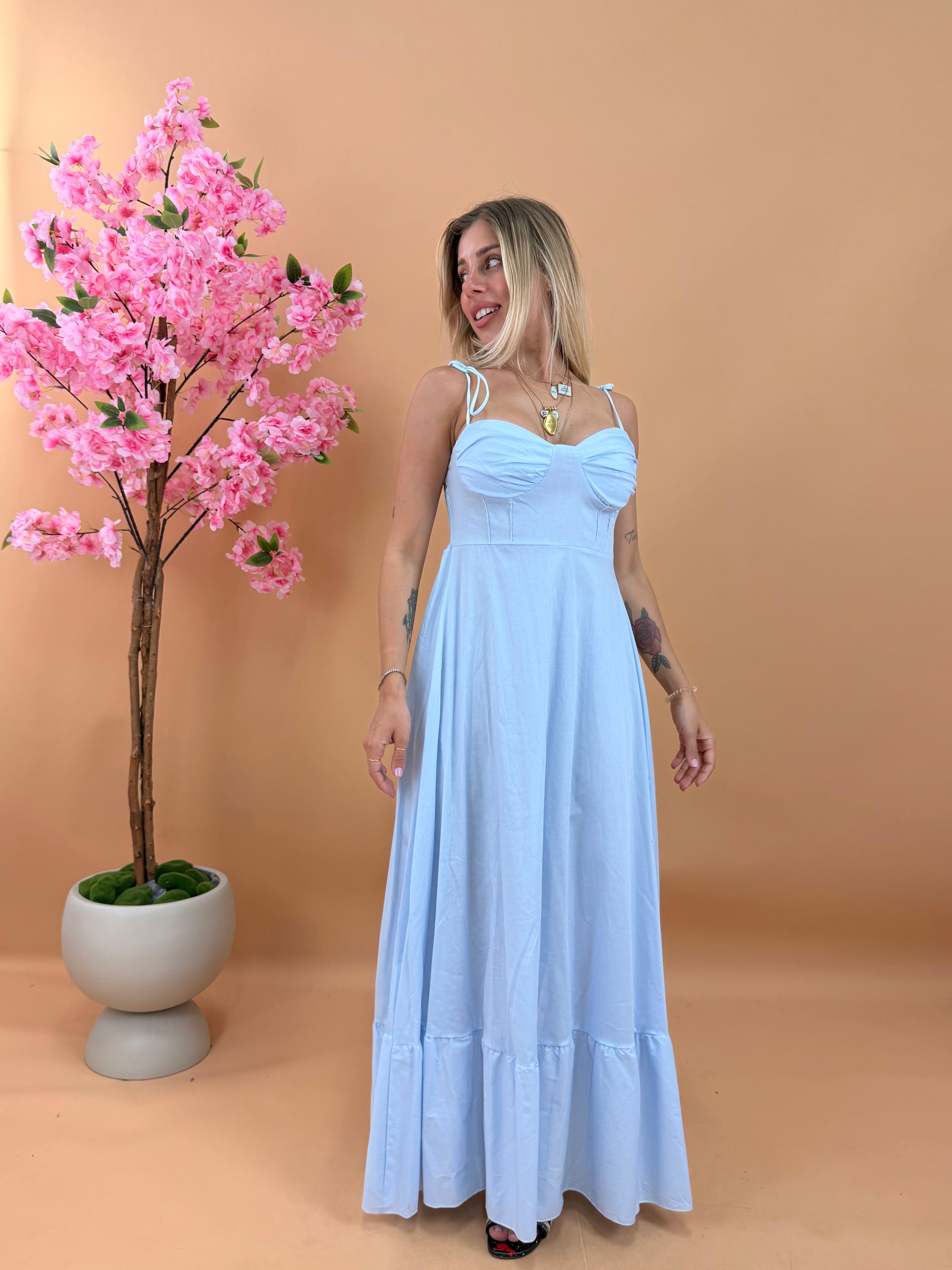 LONG DRESS ZAIRA AZZURRO