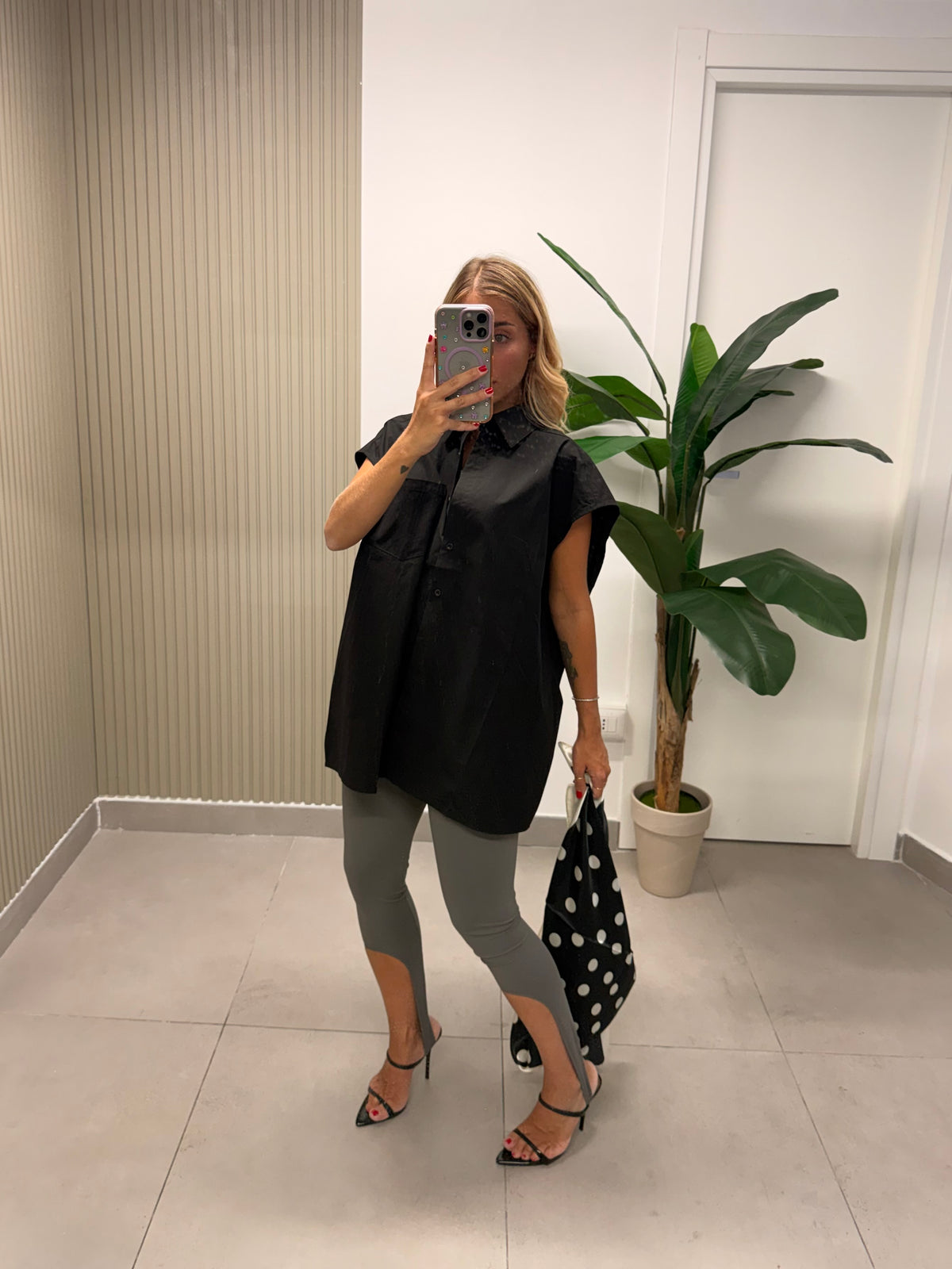 CAMICIA SMANICATO NERA