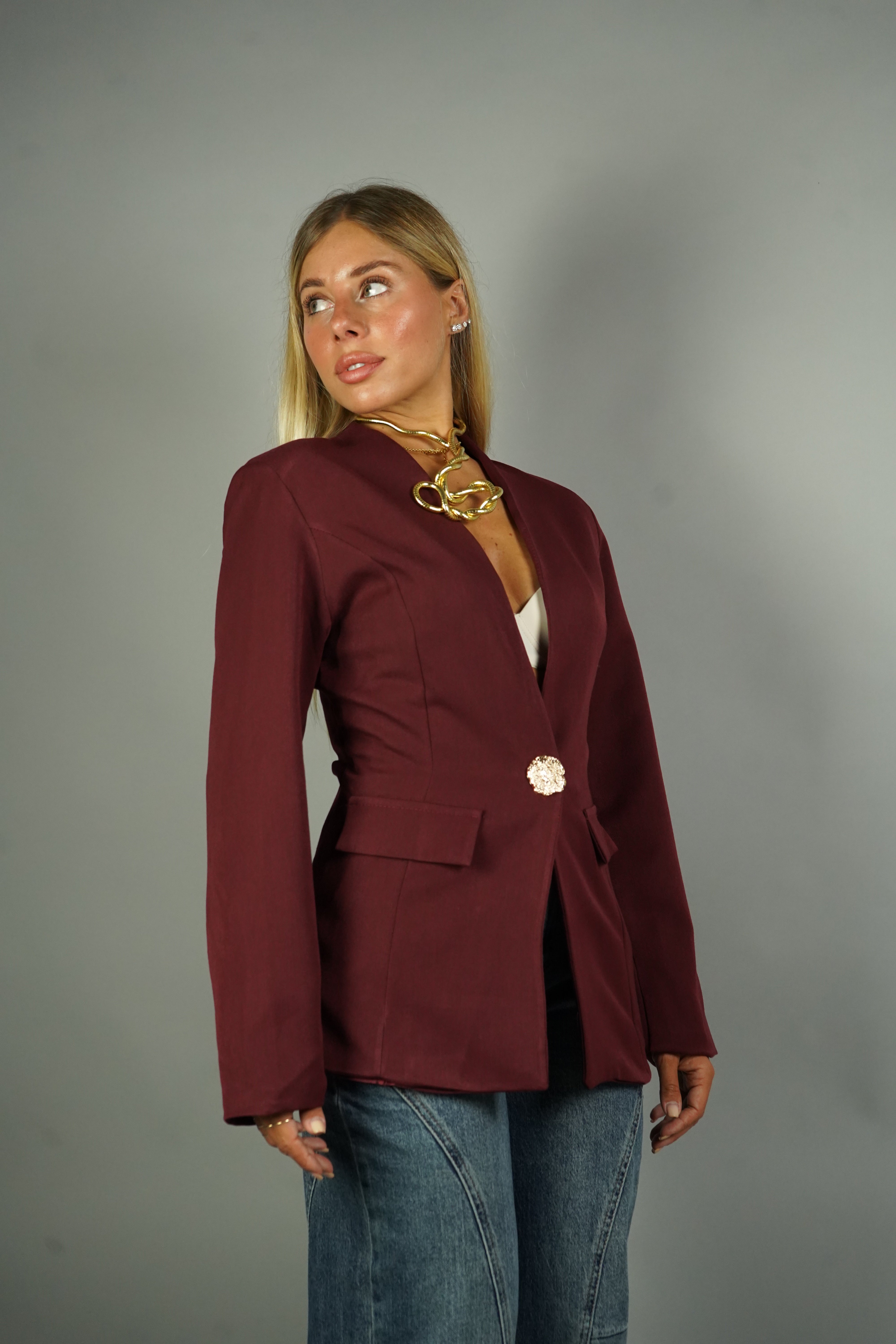 BLAZER AVVITATO BORDEAUX