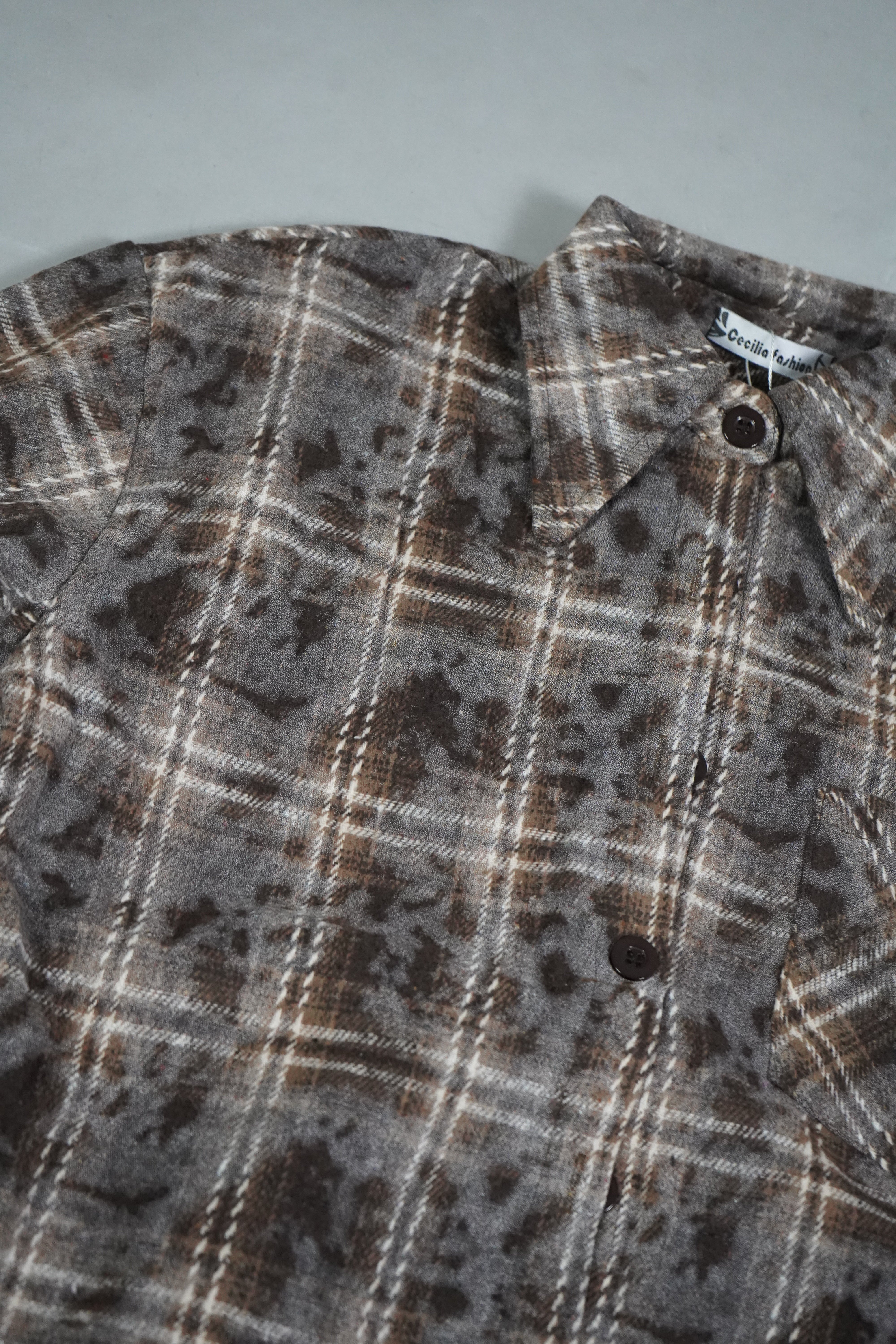 CAMICIA FLANELLA MACCHIE MARRONE