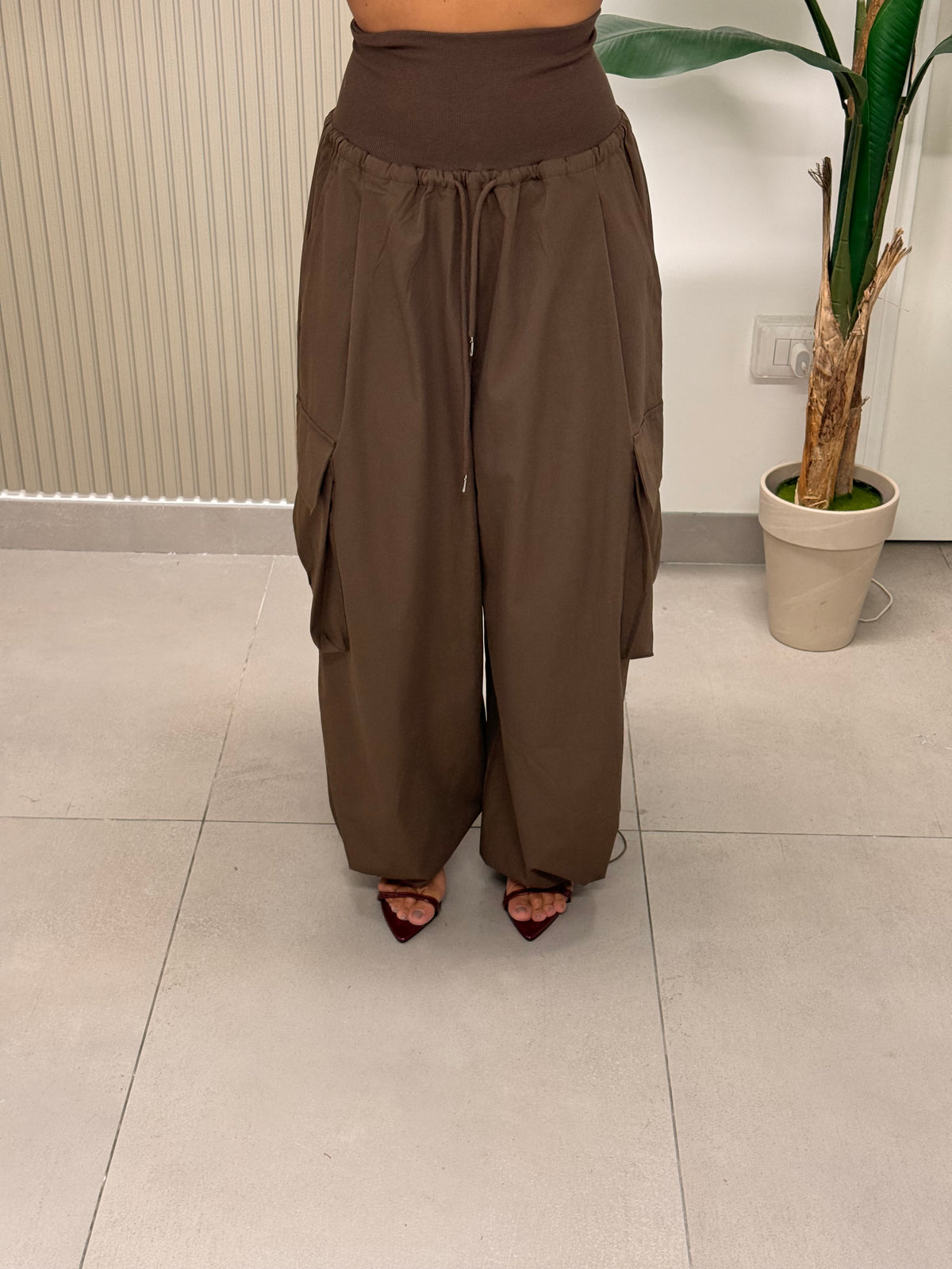 PANTALONE CARGO BUSTINO MARRONE