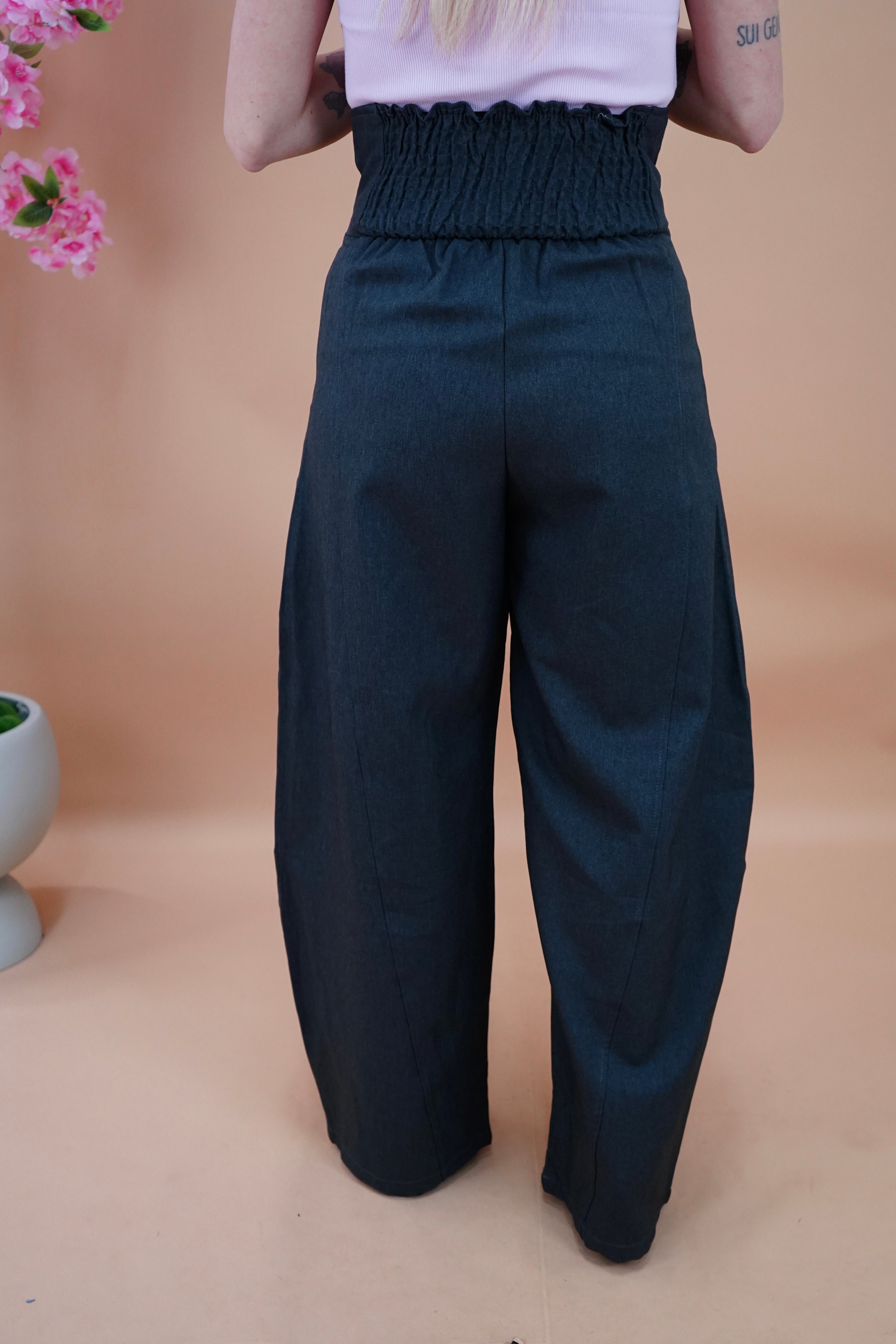 PANTALONE BALLON CON ZIP GRIGIO SCURO