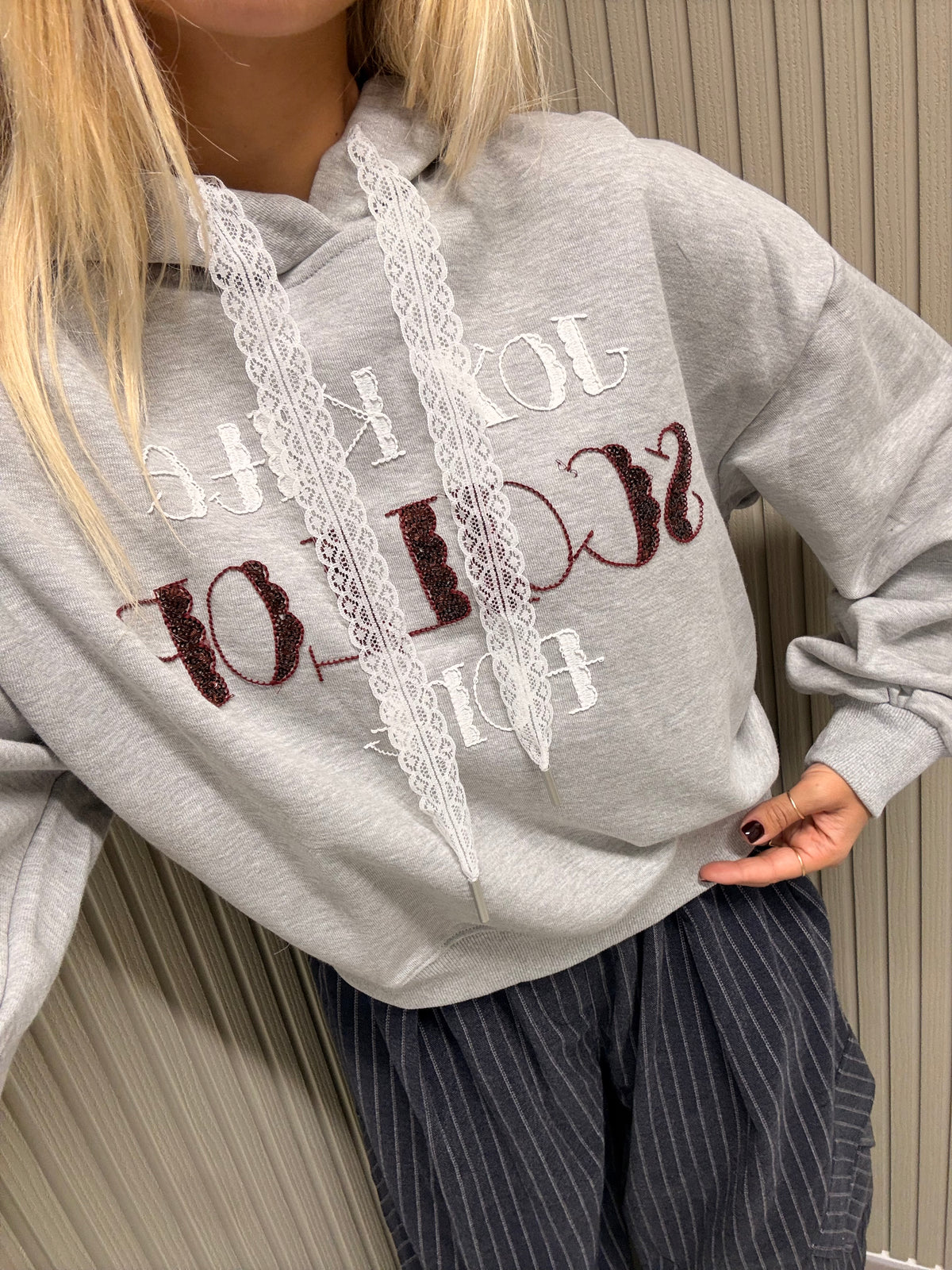 FELPA CROP ONYX GRIGIA