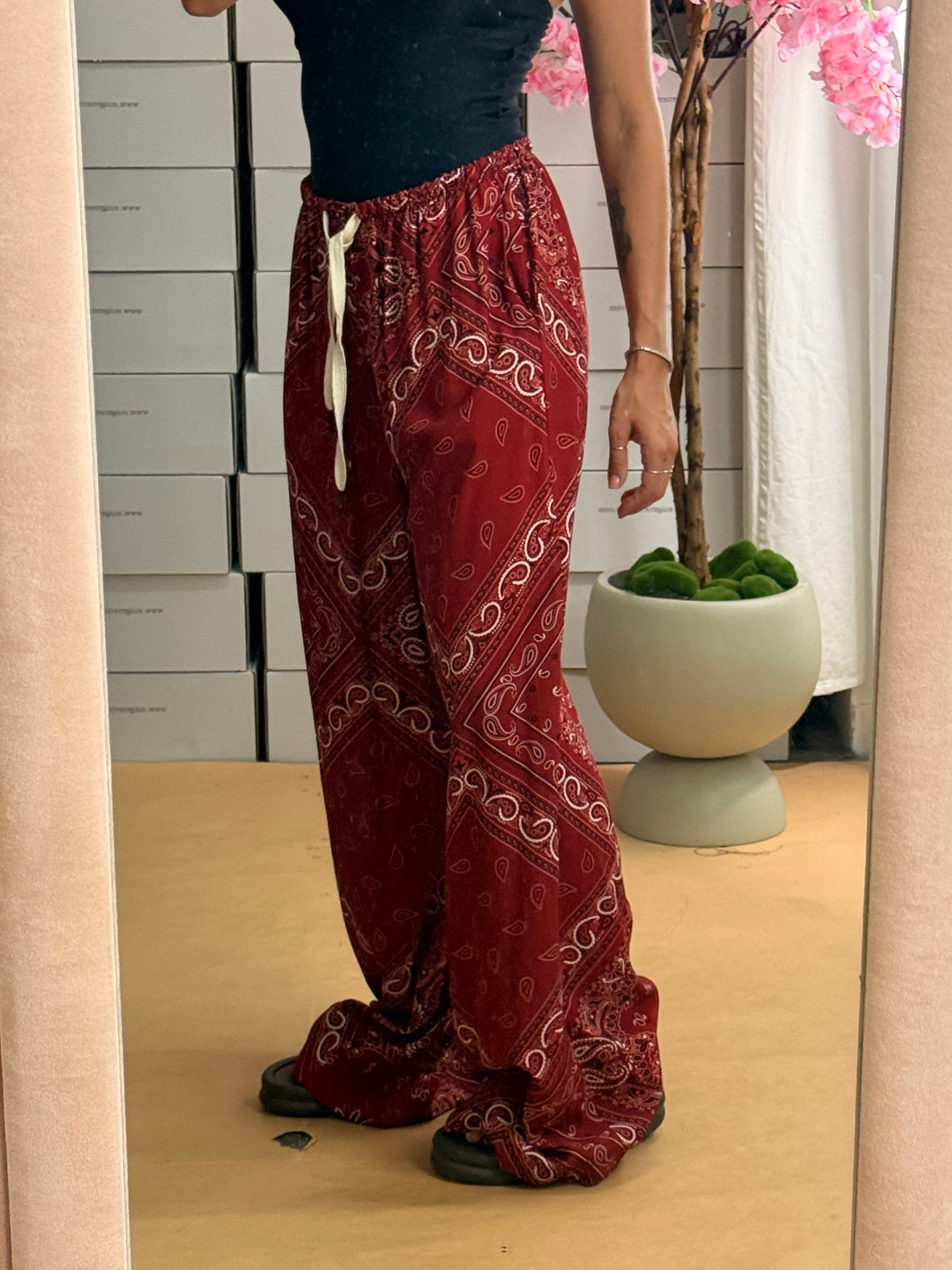 PANTALONE BANDANA BORDEAUX
