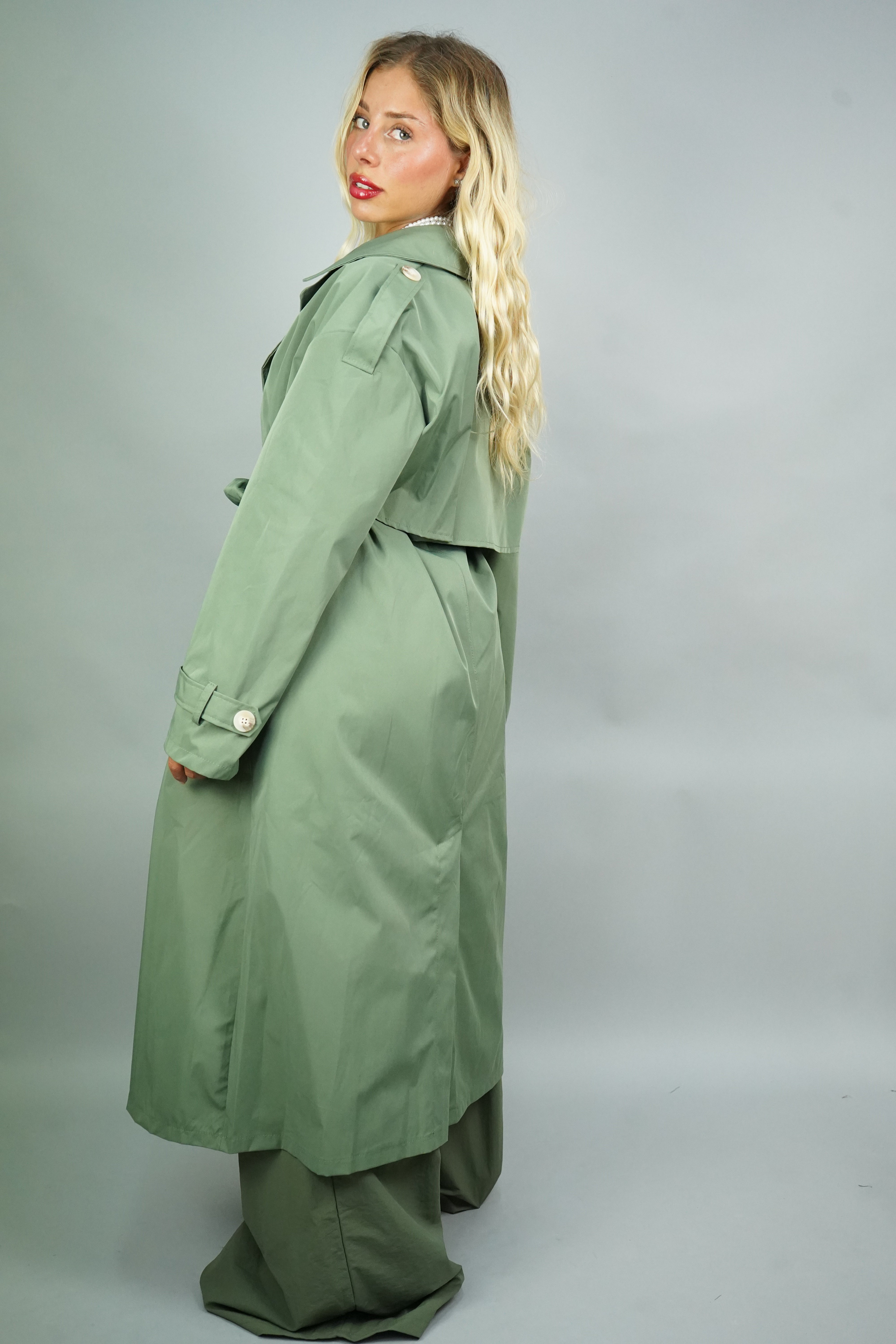 TRENCH IMPERMEABILE VERDE