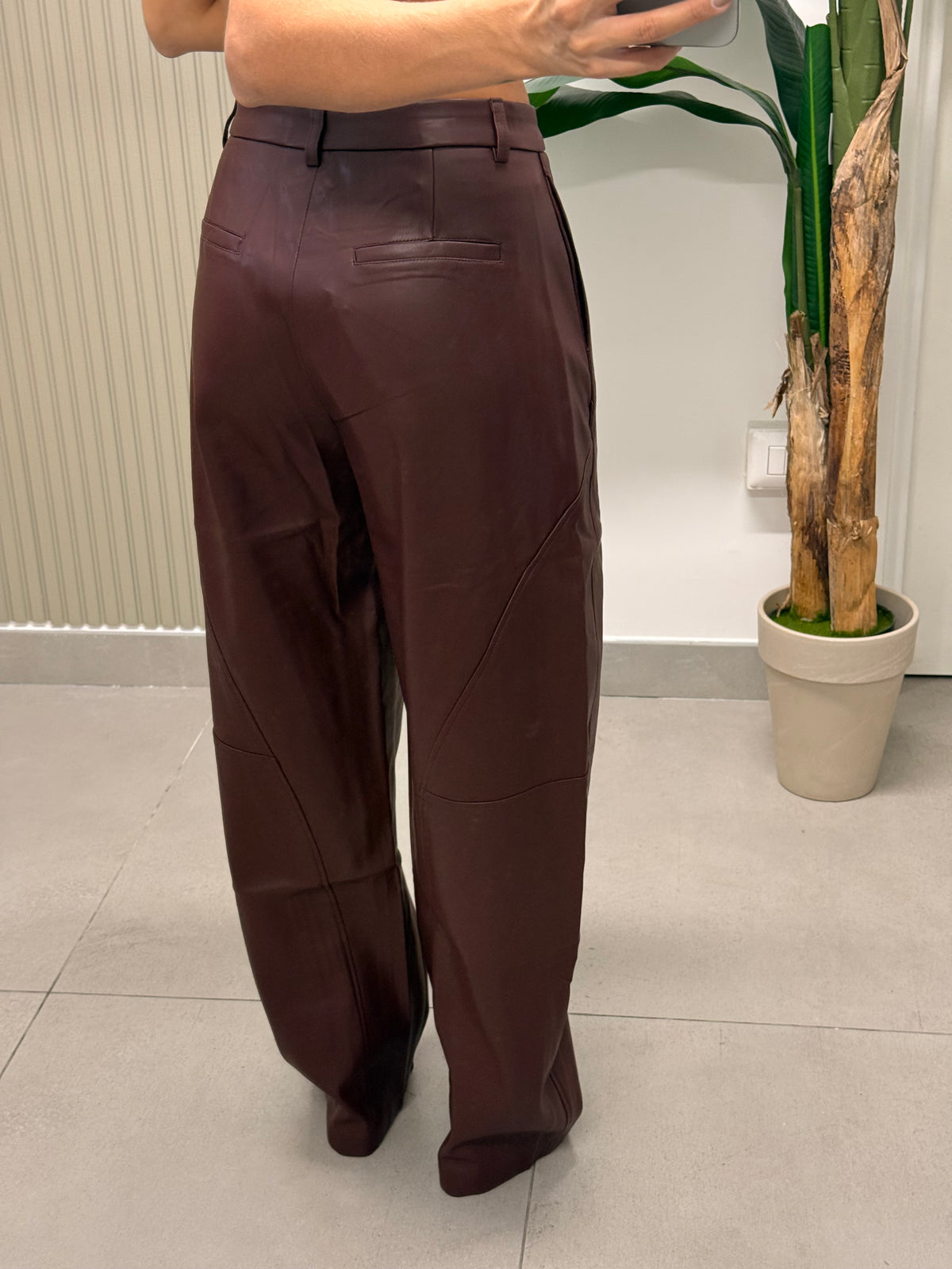 PANTALONE ECOPELLE BORDEAUX