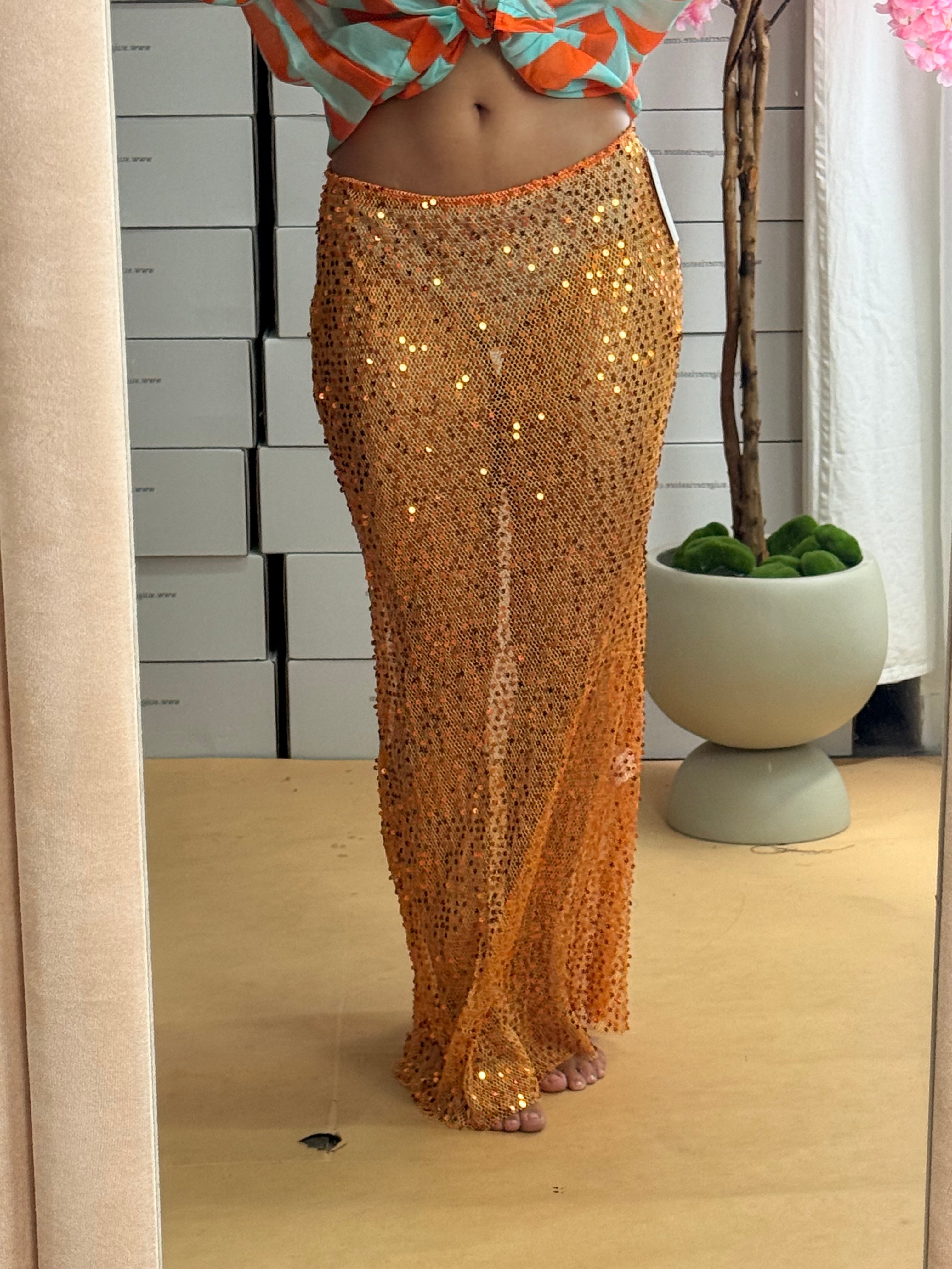 GONNA PAILLETTES MYKONOS ARANCIONE