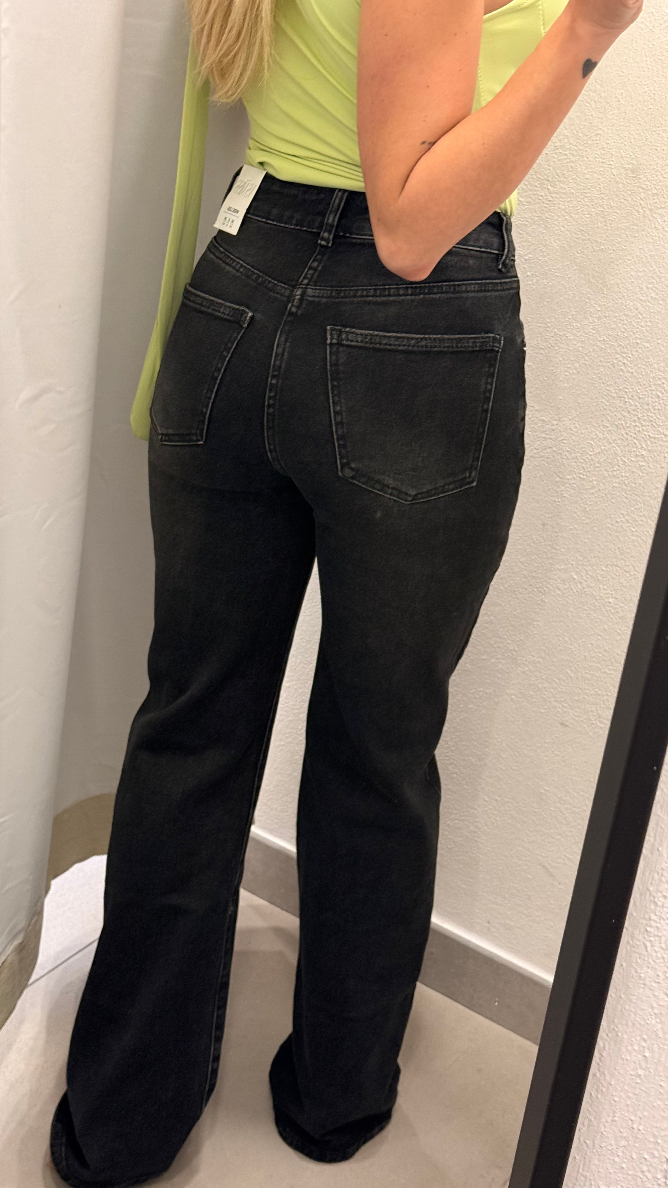 JEANS BOTTNE TRASVERSALE DENIM NERO