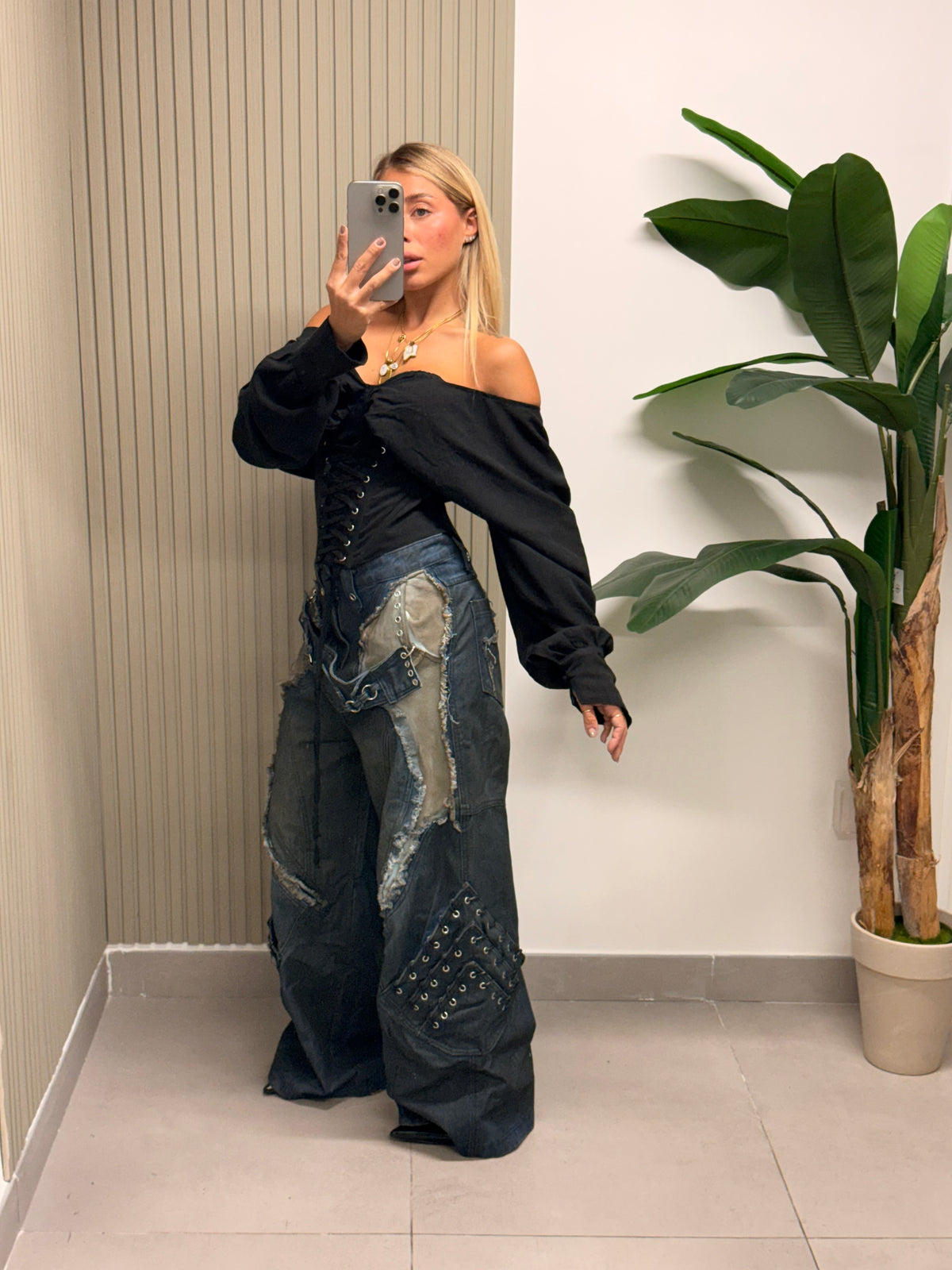 CAMICIA CORSETTO NERA