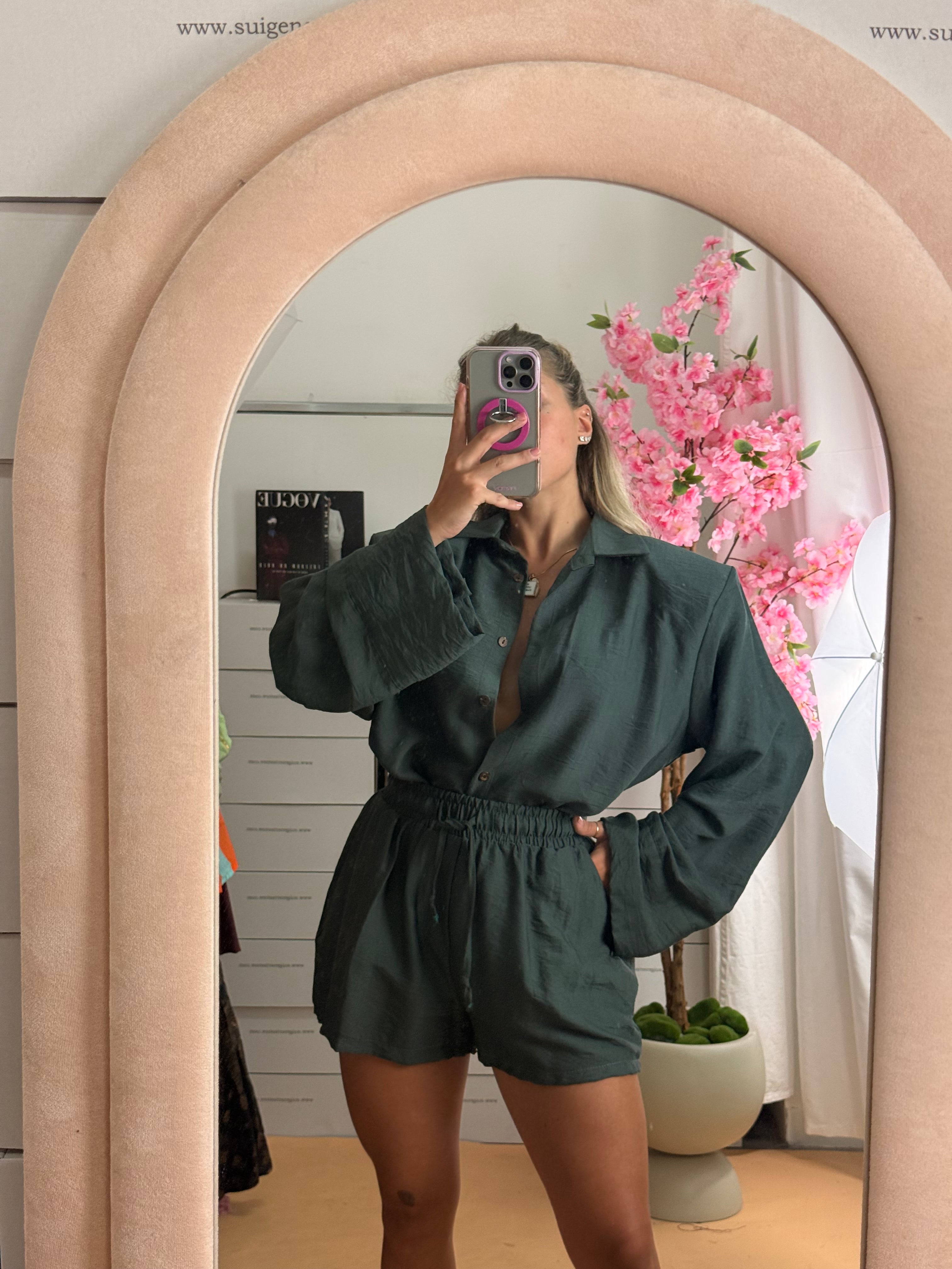 COORDINATO EVA VERDE PETROLIO