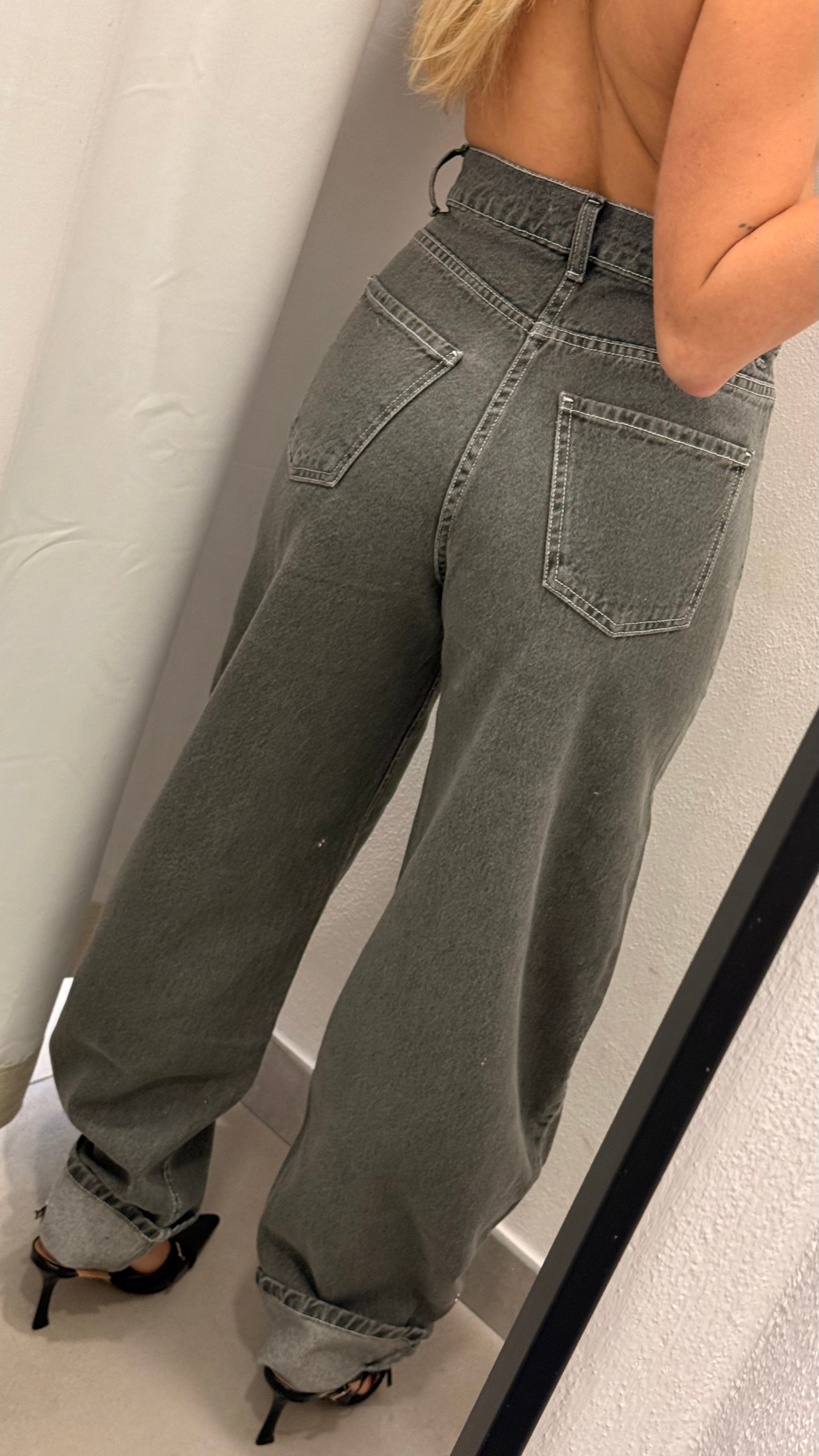JEANS BALLON PIEGA GRIGIO