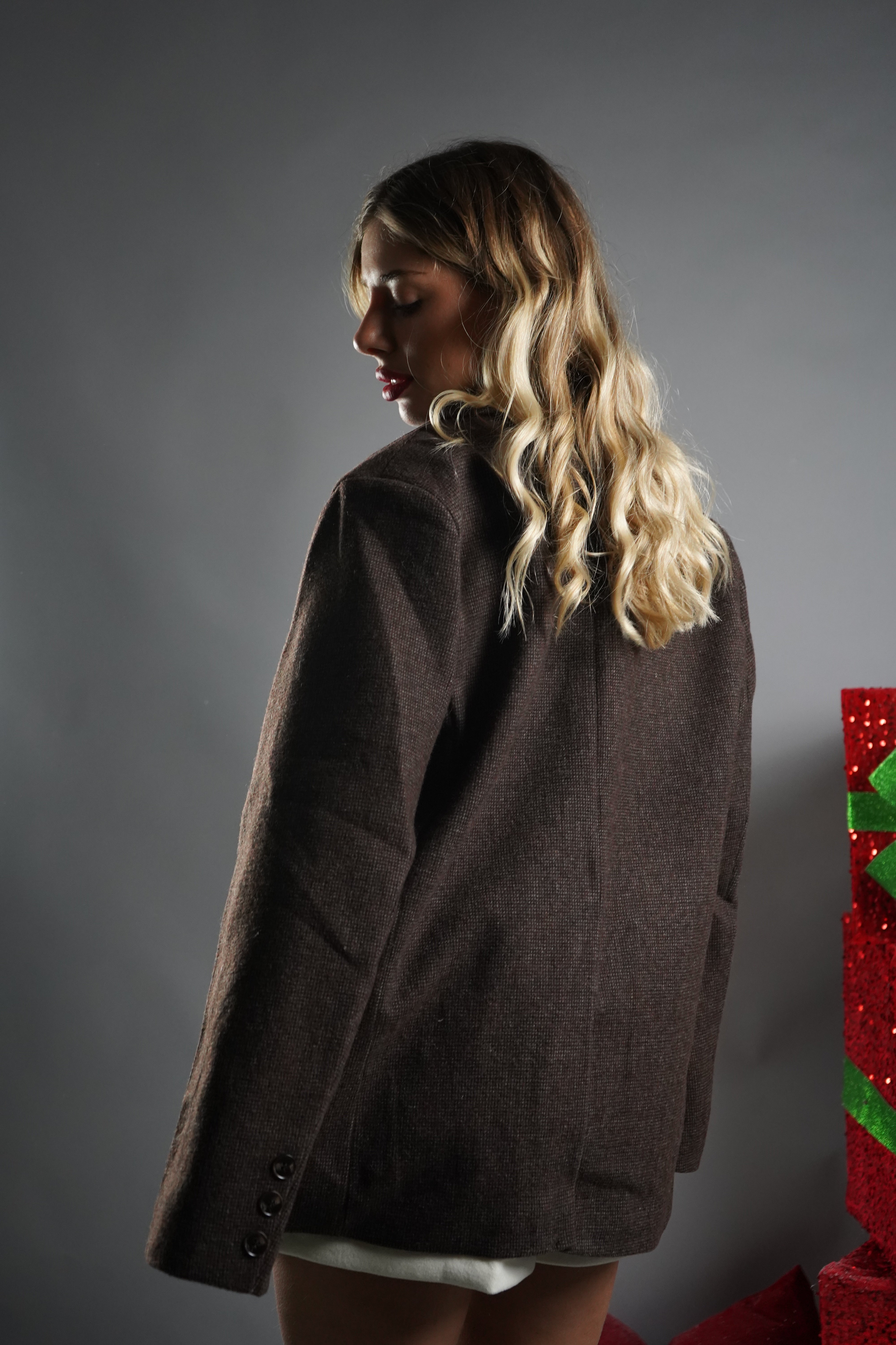 BLAZER LANA TRAPUNTATO MARRONE