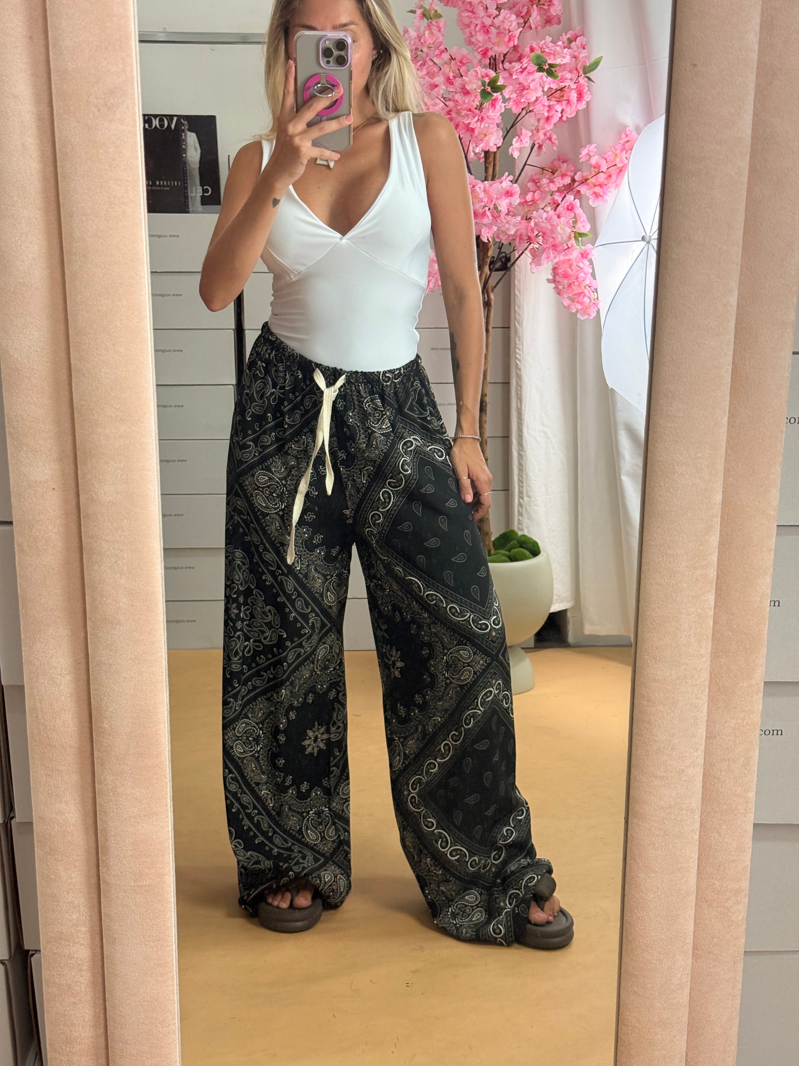 PANTALONE BANDANA NERO