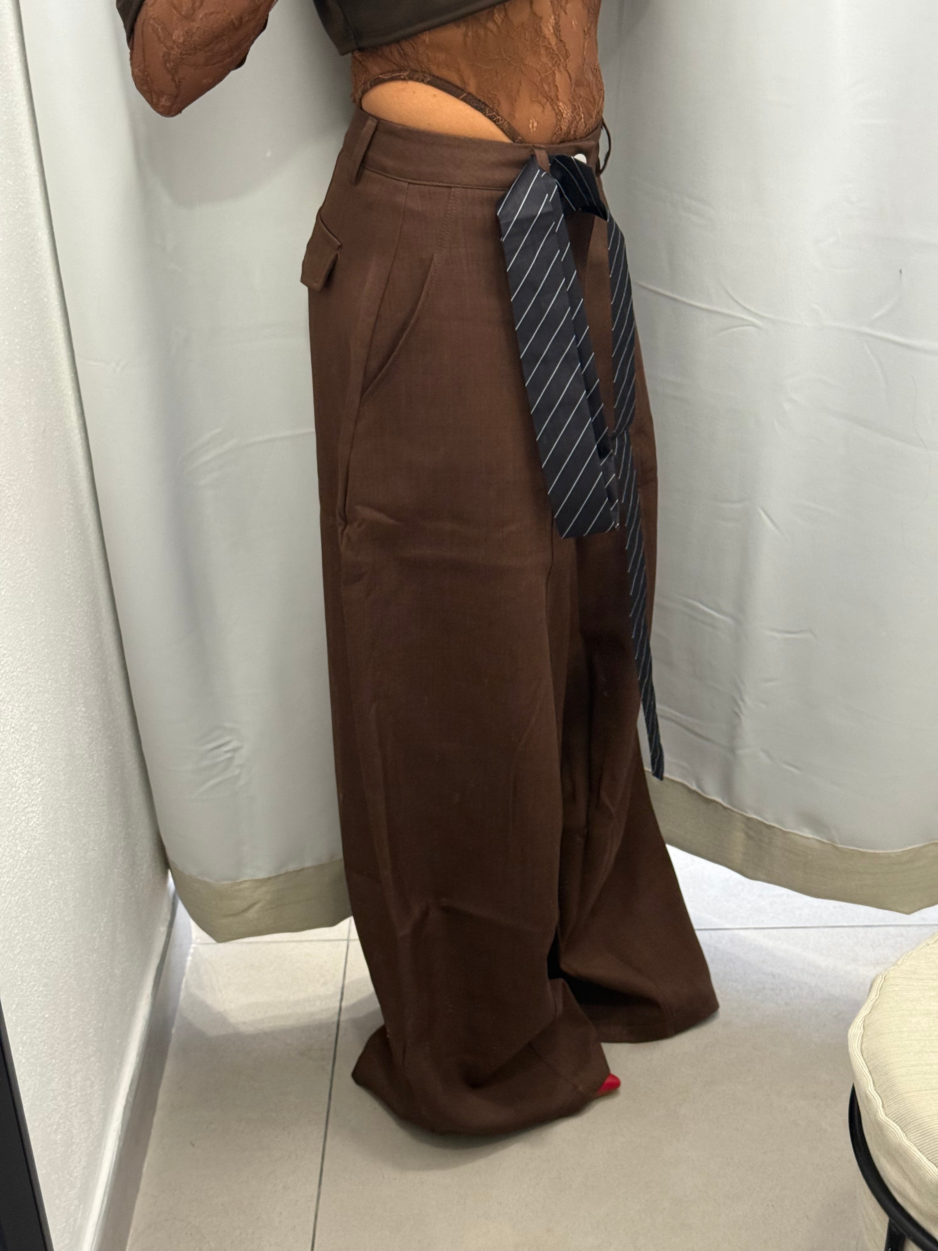 PANTALONE BALLON CRAVATTA MARRONE