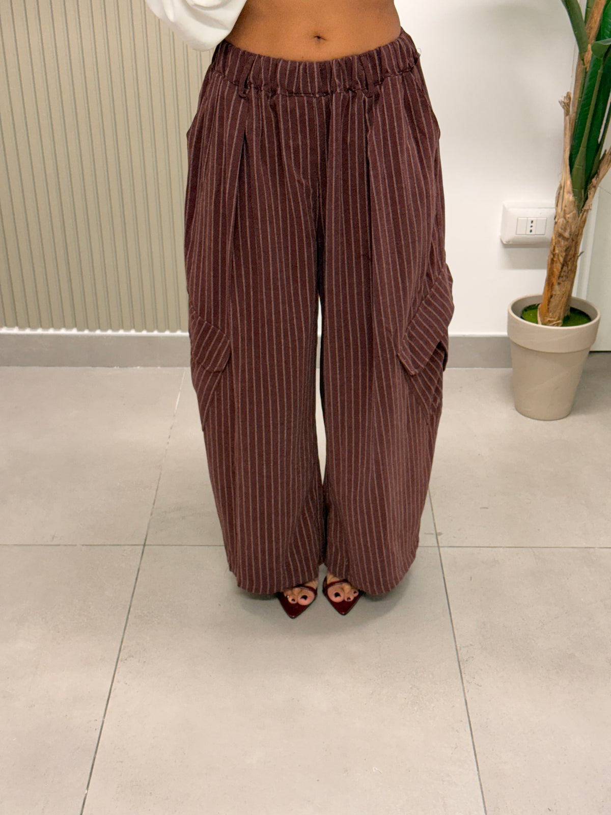 PANTALONE CARGO GESSATO BORDEAUX