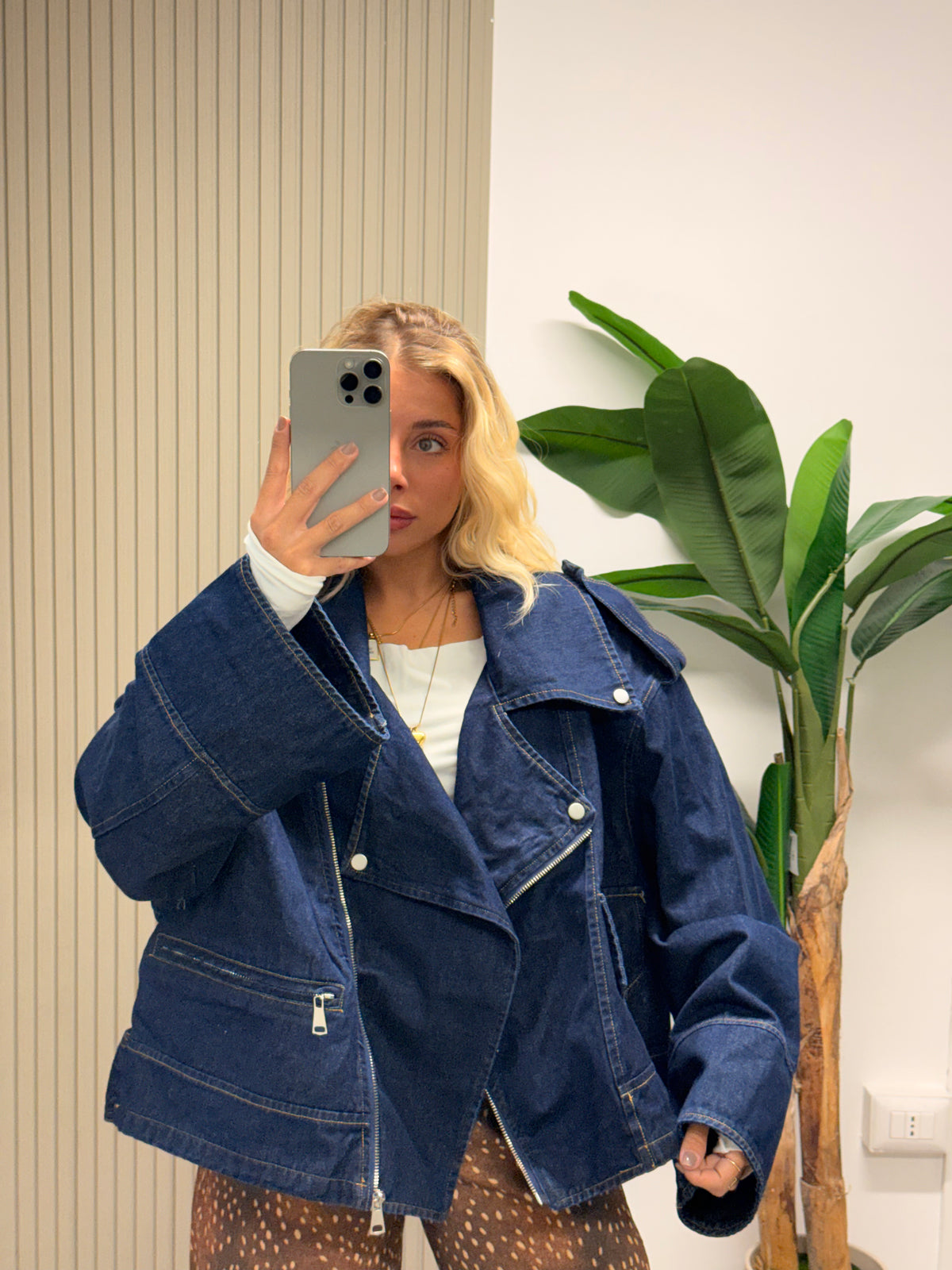 CHIODO OVERSIZE DENIM SCURO