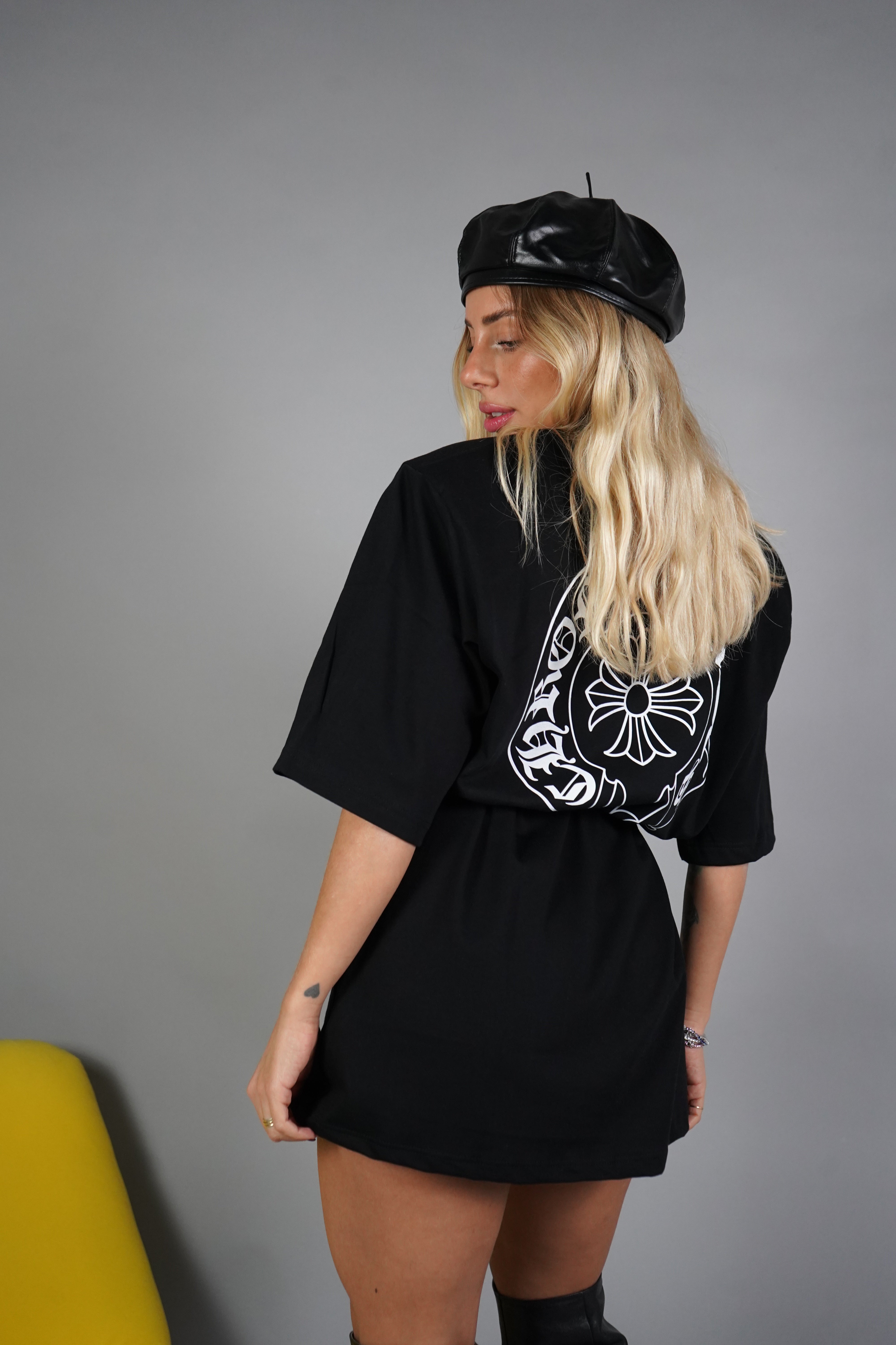 MAXI T-SHIRT CHROME NERA