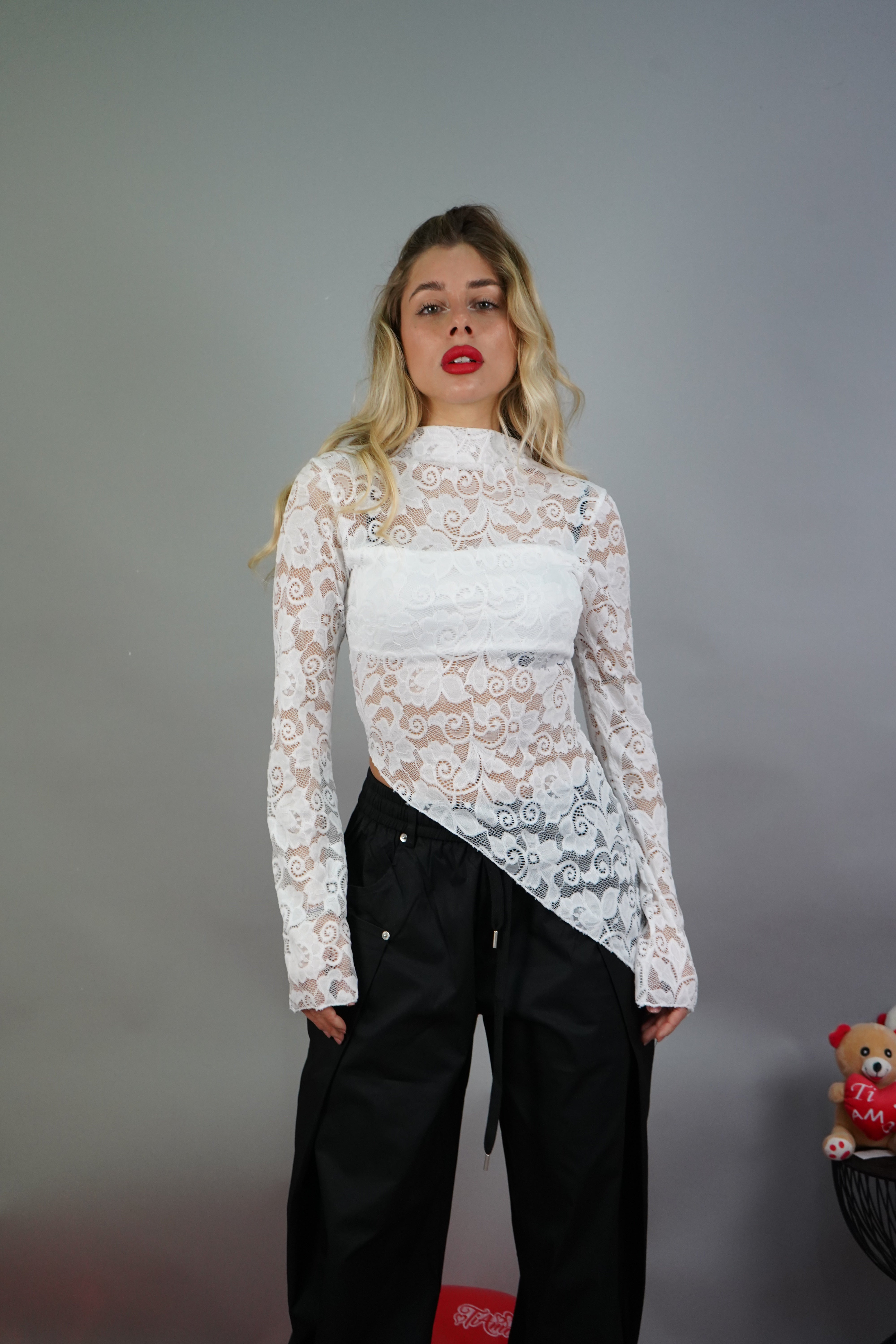 TOP PIZZO ASIMMETRICO BIANCO