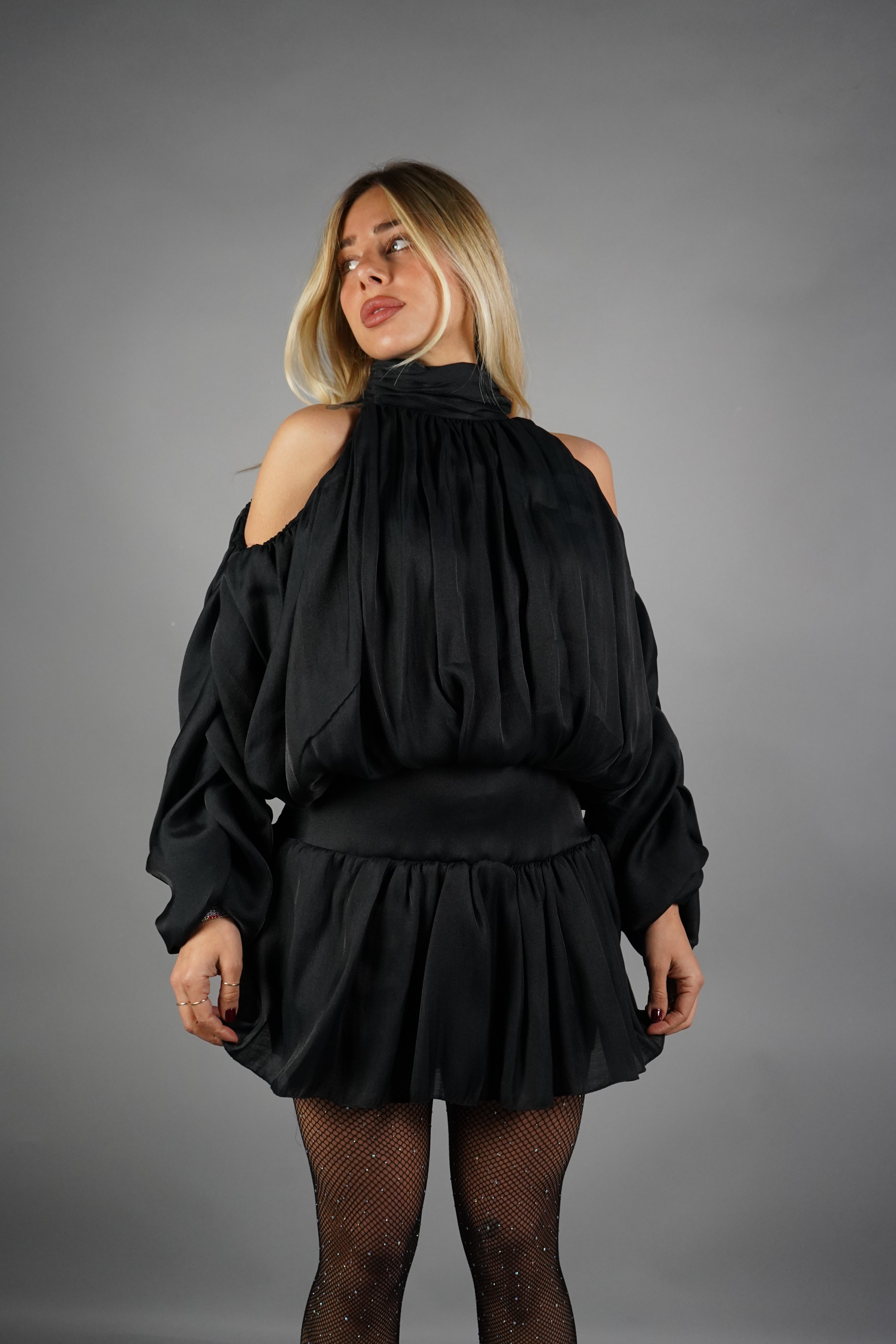 MINI DRESS BALLON NERO